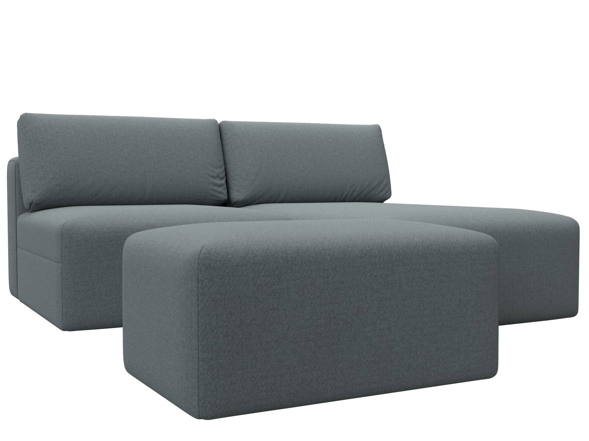 Изображение товара Угловой модульный диван с пуфом Лига-060 НПБ серый 160х200 см