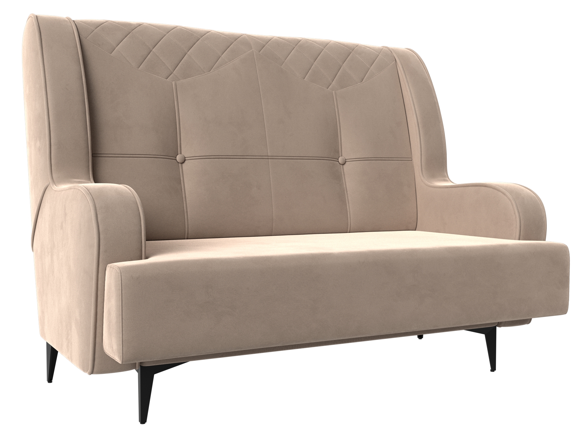 Изображение товара Диван прямой Лига диванов Неаполь 113161 бежевый велюр для современного интерьера