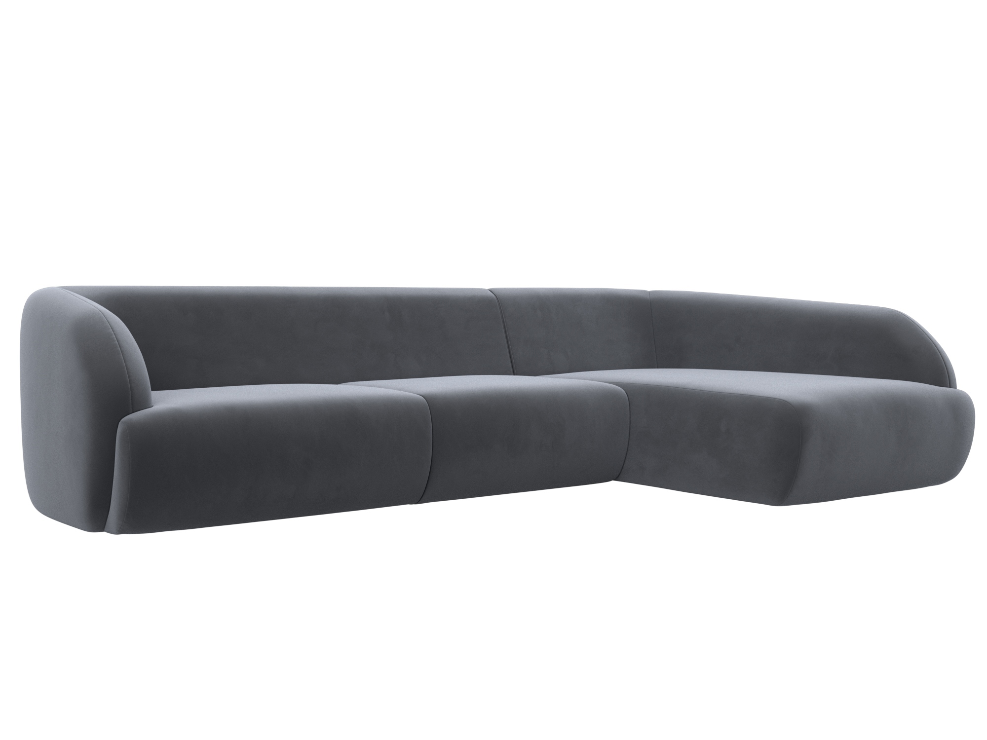 Изображение товара Диван угловой Лига диванов Лига-041 122190_спб 310x72x157 см велюр цвет seven 17 серый