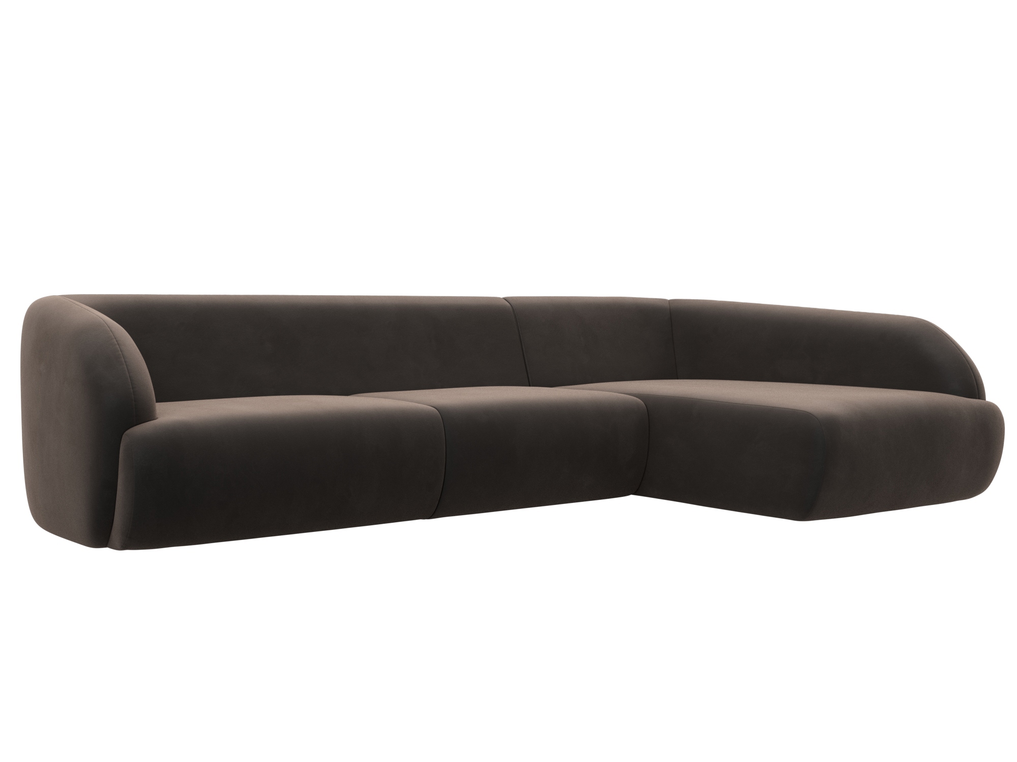 Изображение товара Диван угловой Лига диванов Лига-041 122189_спб 310x72x157 см велюр цвет seven 727 коричневый