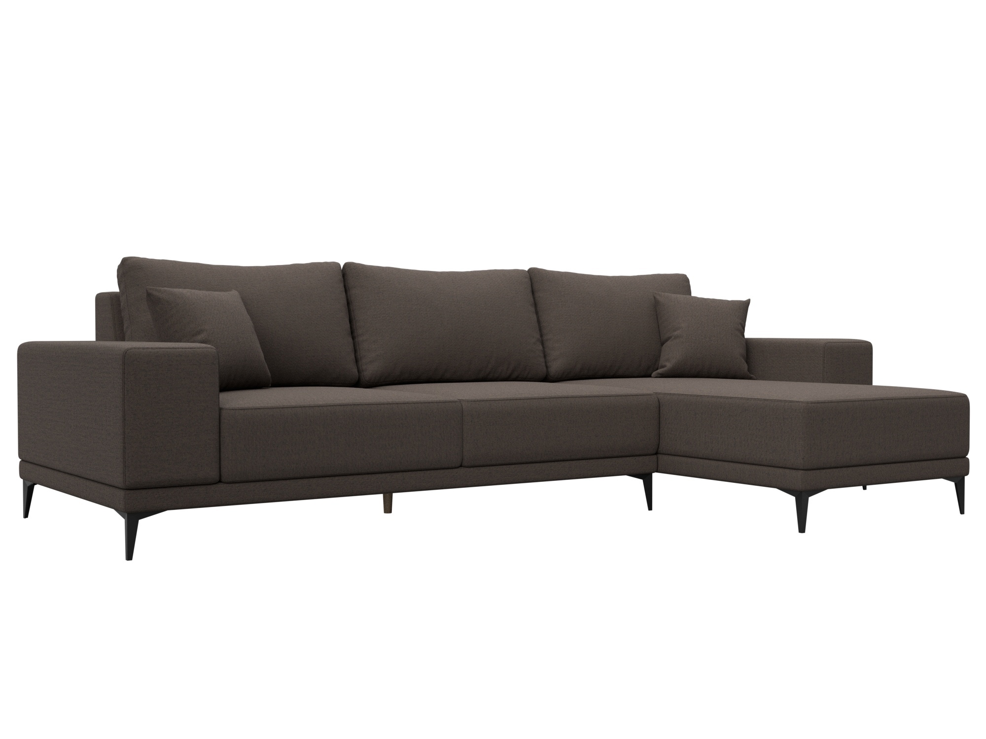 Изображение товара Диван угловой Льюес 280x88x164 см коричневый рогожка Россия