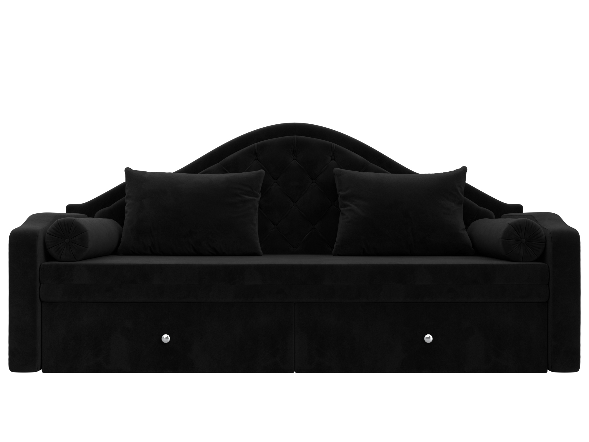 Изображение товара Детский прямой диван Сойер Лига диванов с ящиками и системой трансформации черный