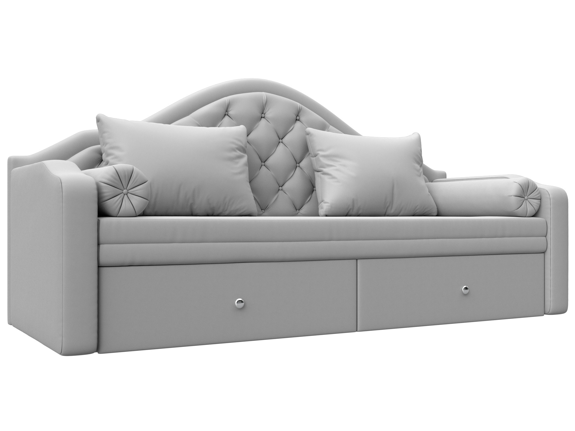 Изображение товара Детский прямой диван Сойер Лига диванов 210x111x84 см эко-кожа белый