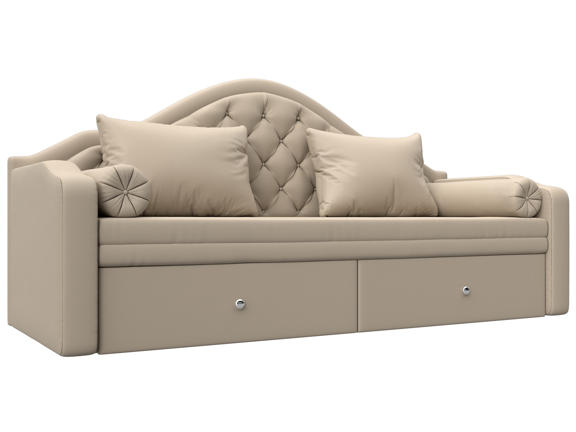 Изображение товара Детский диван Сойер Лига диванов 210x111x84 см экокожа бежевый с ящиками