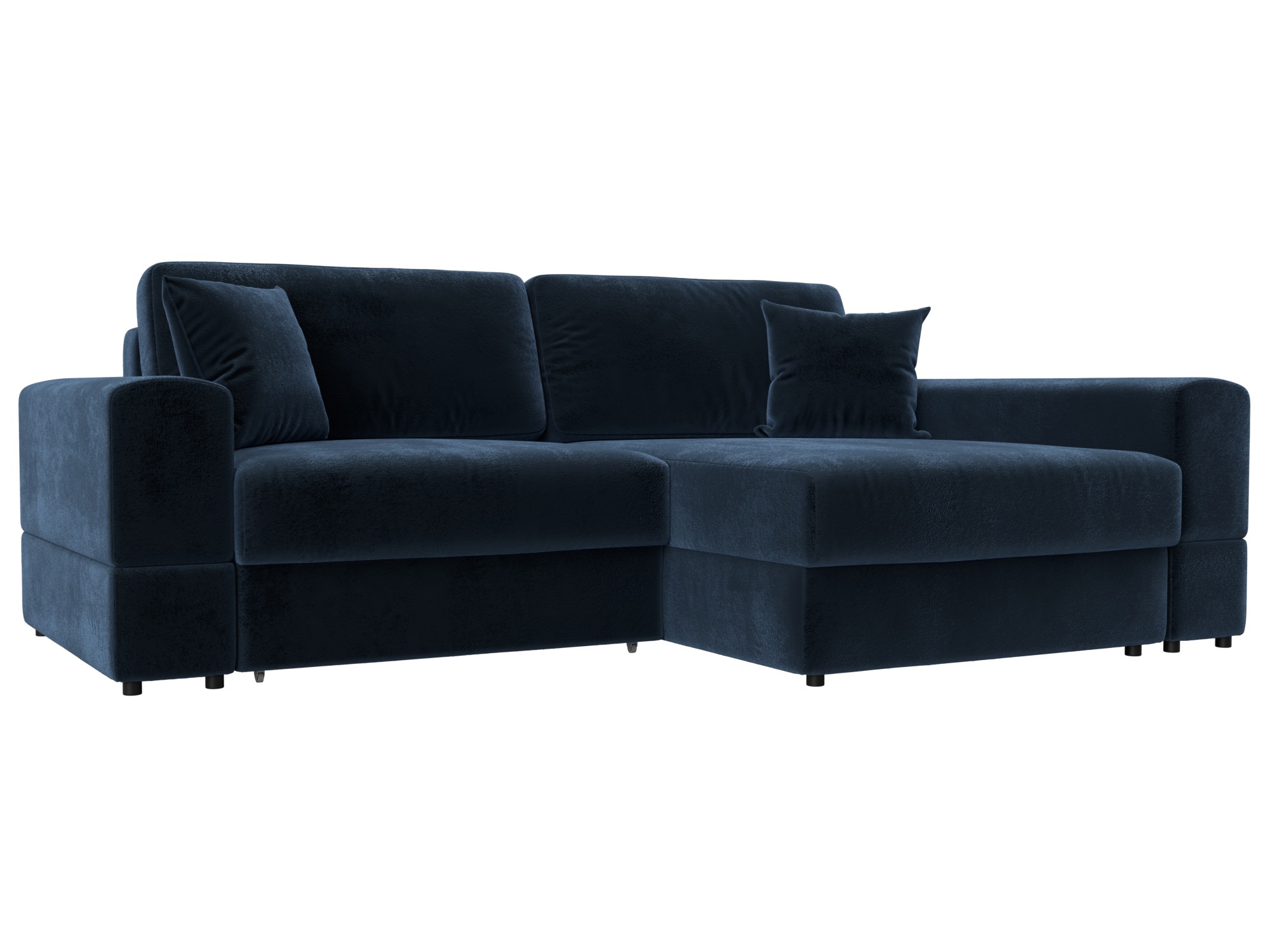 Изображение товара Диван раскладной Лига диванов Лига-055 НПБ 130225_спб 246x160x92 см велюр цвет tower 13 синий