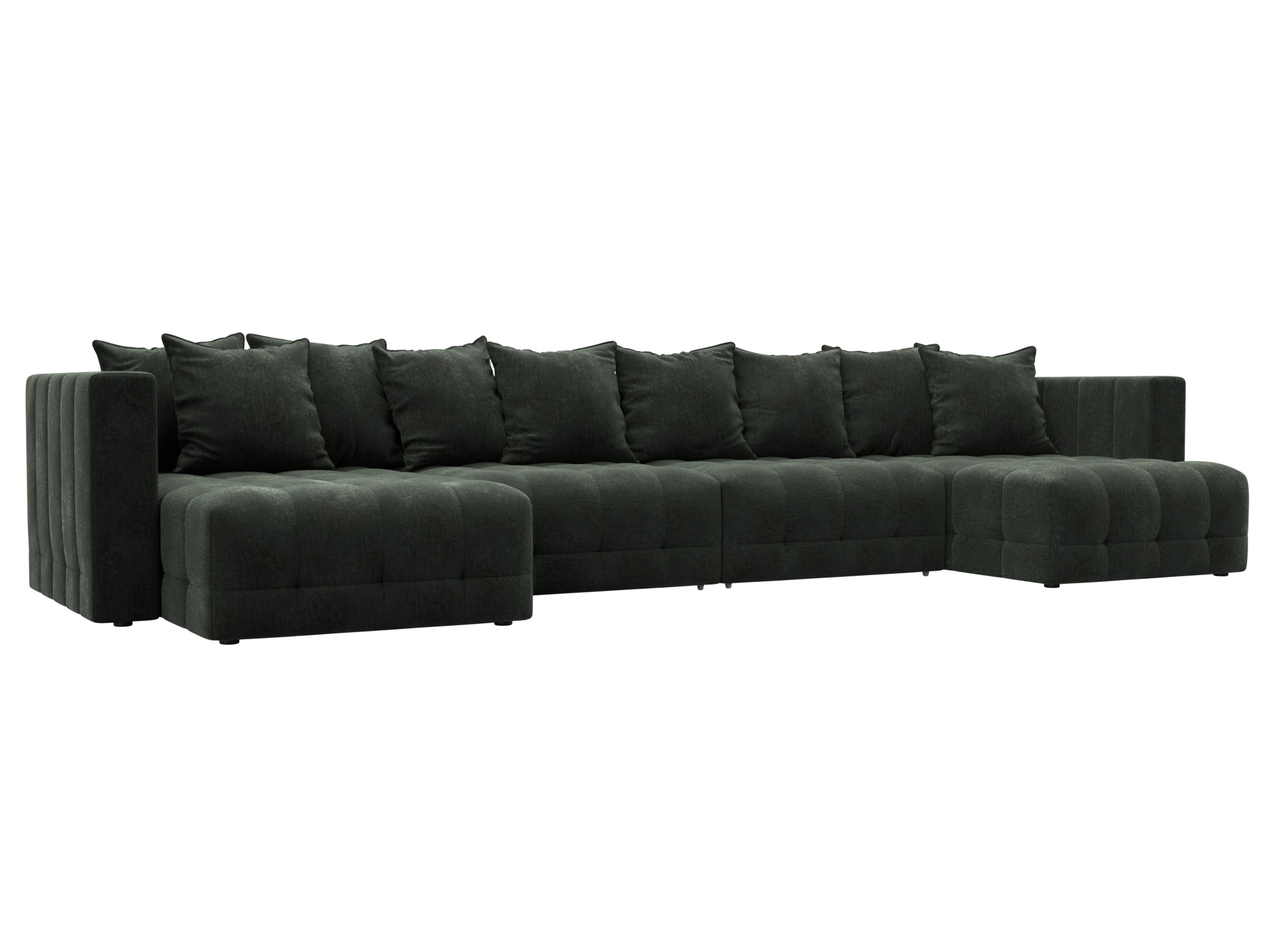 Изображение товара Диван раскладной Лига диванов 420x90x160 см шенилл цвет rimini 09 зеленый