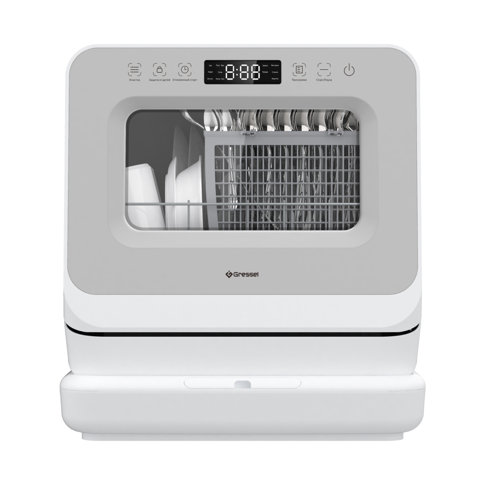 Изображение товара Отдельностоящая посудомоечная машина GRESSAL UPM610 45.4 см 6 программ белая