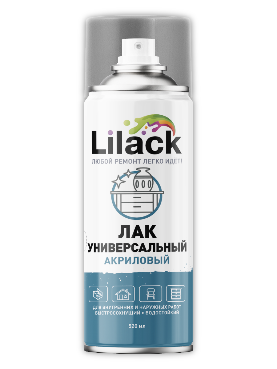 Изображение товара Аэрозольный бесцветный глянцевый лак Lilack 7107-32 для внутренней и наружной отделки
