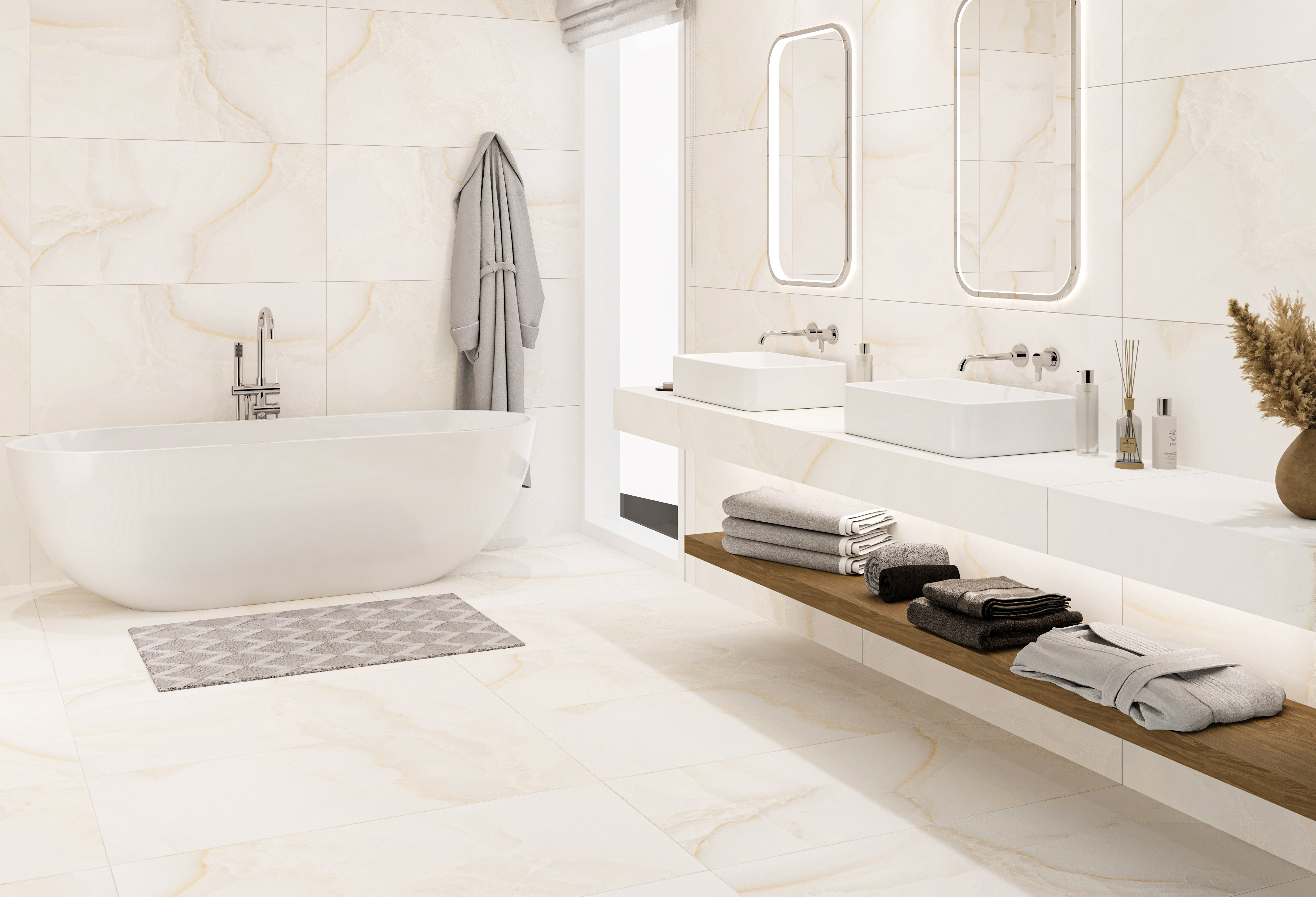 Изображение товара Керамогранит Staro Onyx Satin 60x120см цвет бежевый