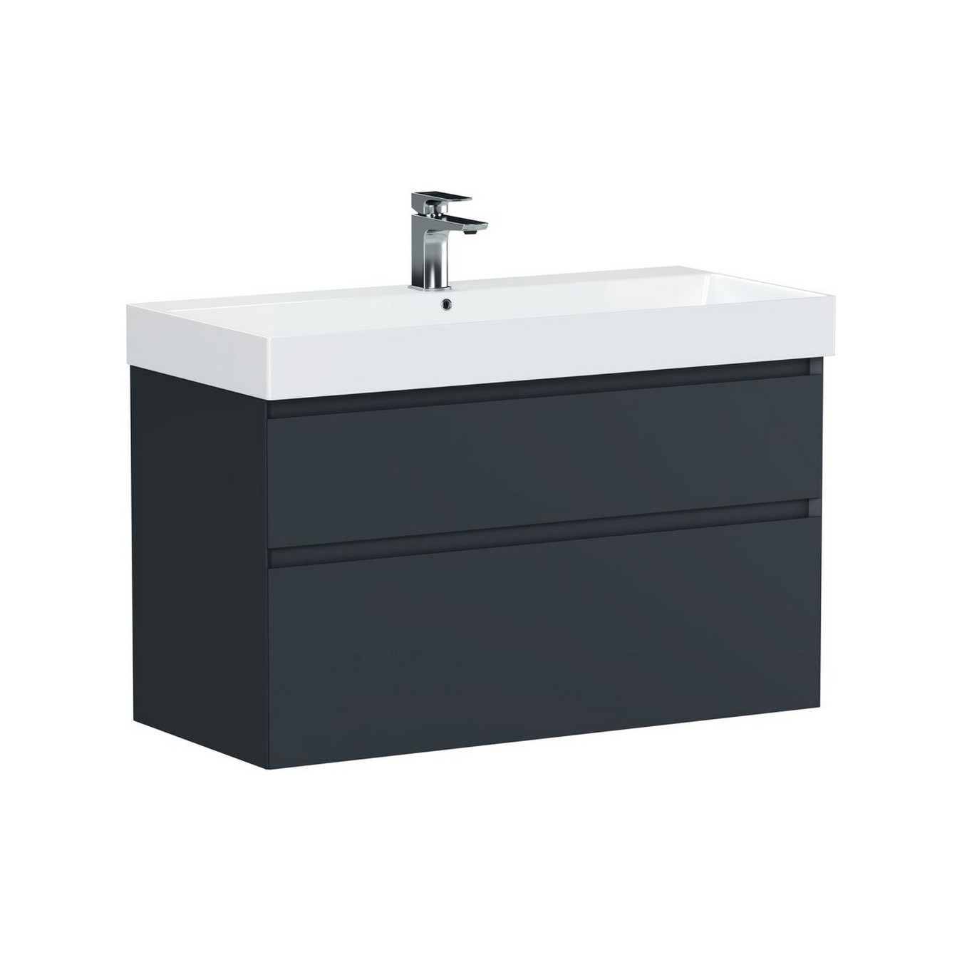 Изображение товара Тумба под раковину Allen Brau Infinity 100 подвесная из МДФ 96.6 см антрацит