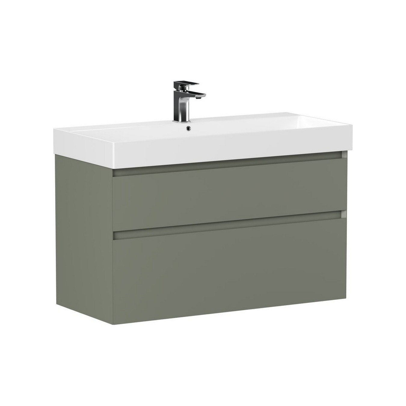 Изображение товара Тумба под раковину Allen Brau Infinity 100 96.6 см олива матовая подвесная