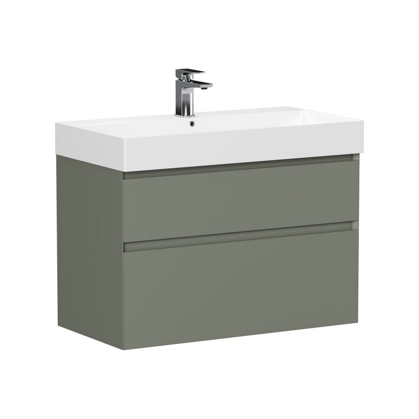 Изображение товара Тумба под раковину Allen Brau Infinity 85 с двумя ящиками, зеленый, Германия