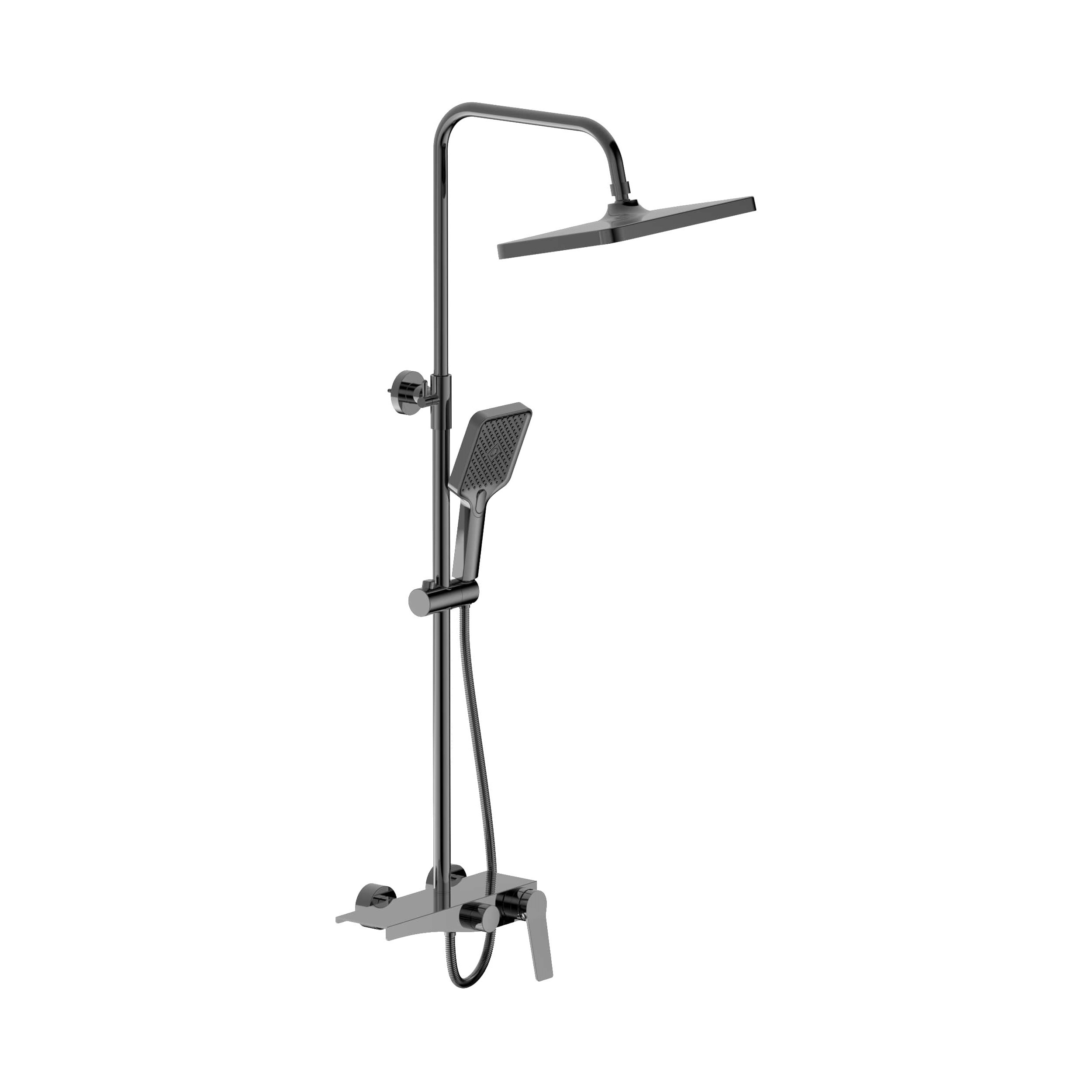 Изображение товара Душевая система BELZ B24572-3 с тремя режимами цвет оружейная сталь