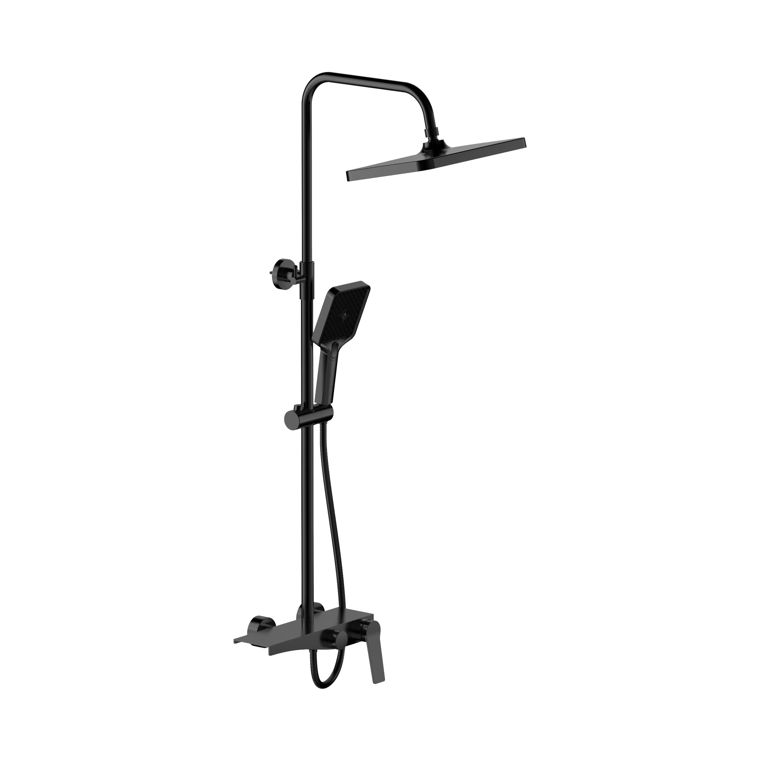 Изображение товара Душевая система BELZ B24572-7 с 3 режимами и верхним душем черная