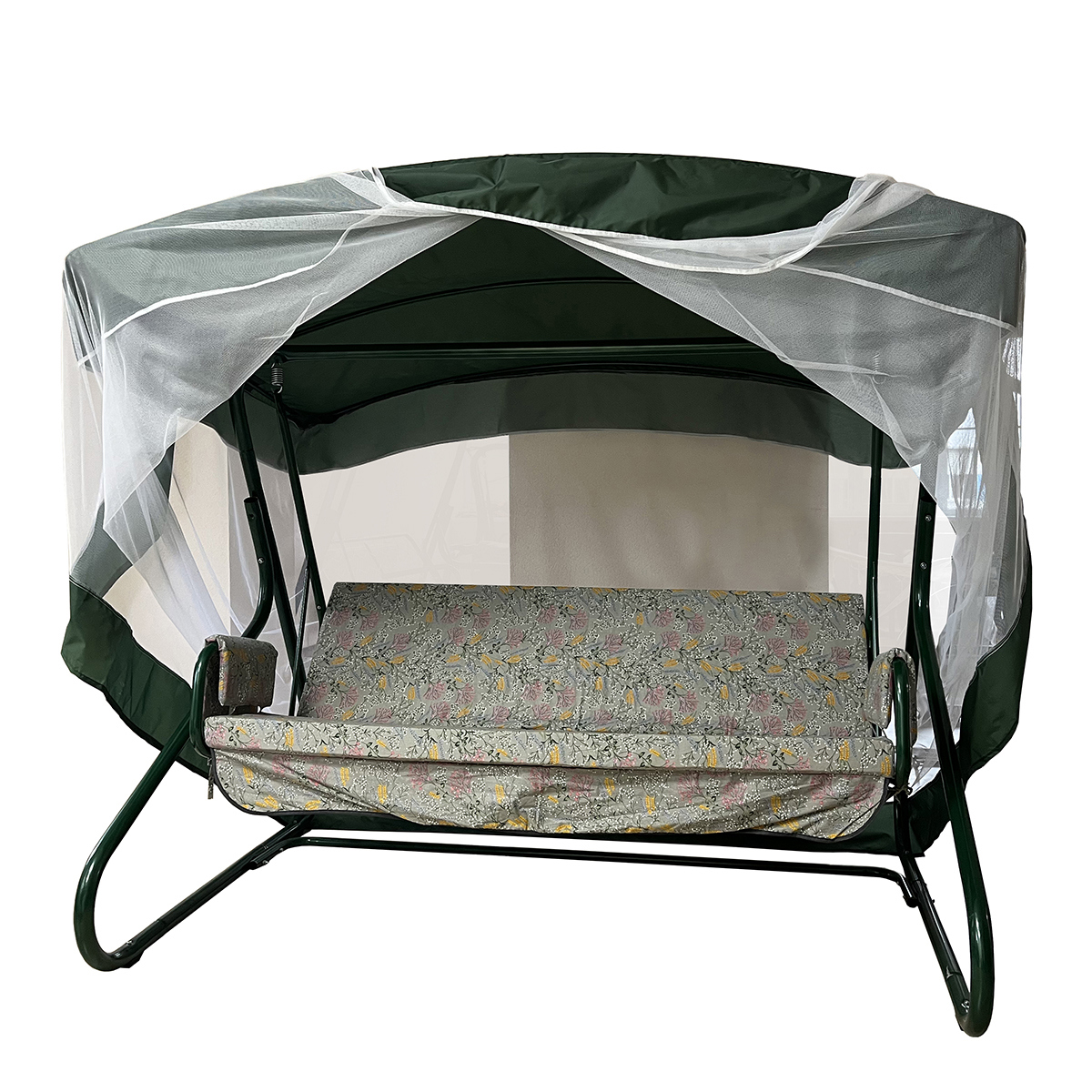Изображение товара Качели садовые Garden story GS1444 трехместные с тентом и москитной сеткой