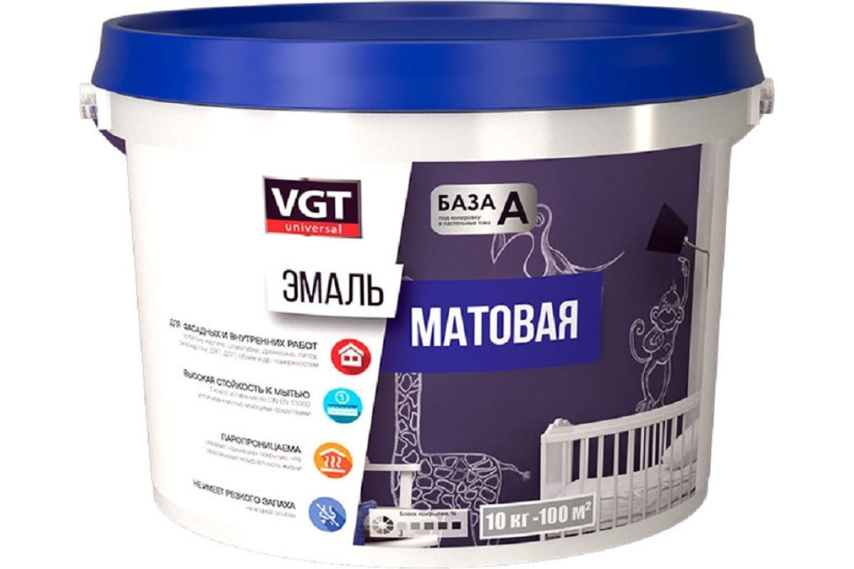 Изображение товара Эмаль VGT ВД-АК-1179 универсальная матовая черная 10 кг Изображение товара Эмаль VGT ВД-АК-1179 универсальная матовая черная 10 кг