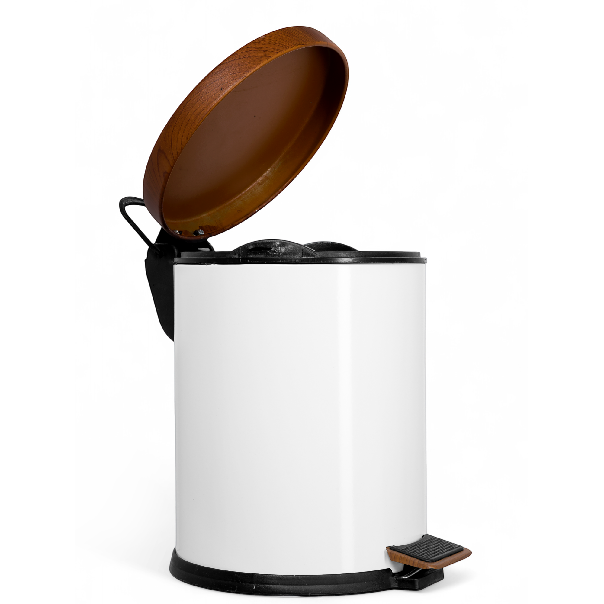 Изображение товара Мусорный контейнер педальный 5 л Miaprof нержавеющая сталь цвет белый глянец