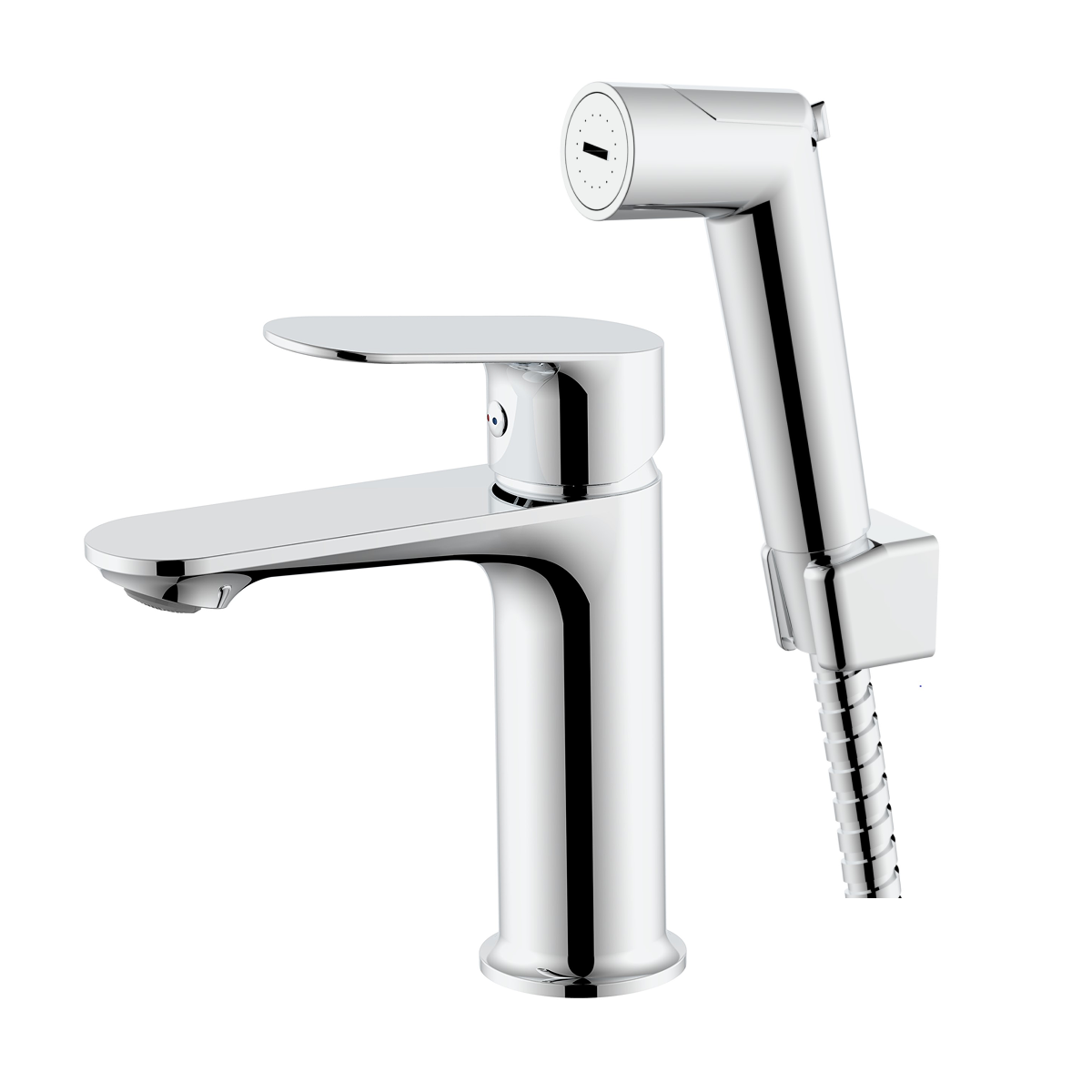 Изображение товара Смеситель для раковины с гигиеническим душем VODA Efficient EFF27H цвет хром