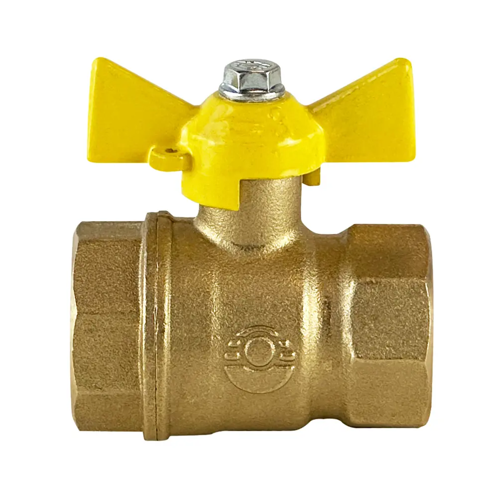Кран шаровой для газа прямой Valfex DN20 PN40 3/4" ВР латунь ручка бабочка - 1
