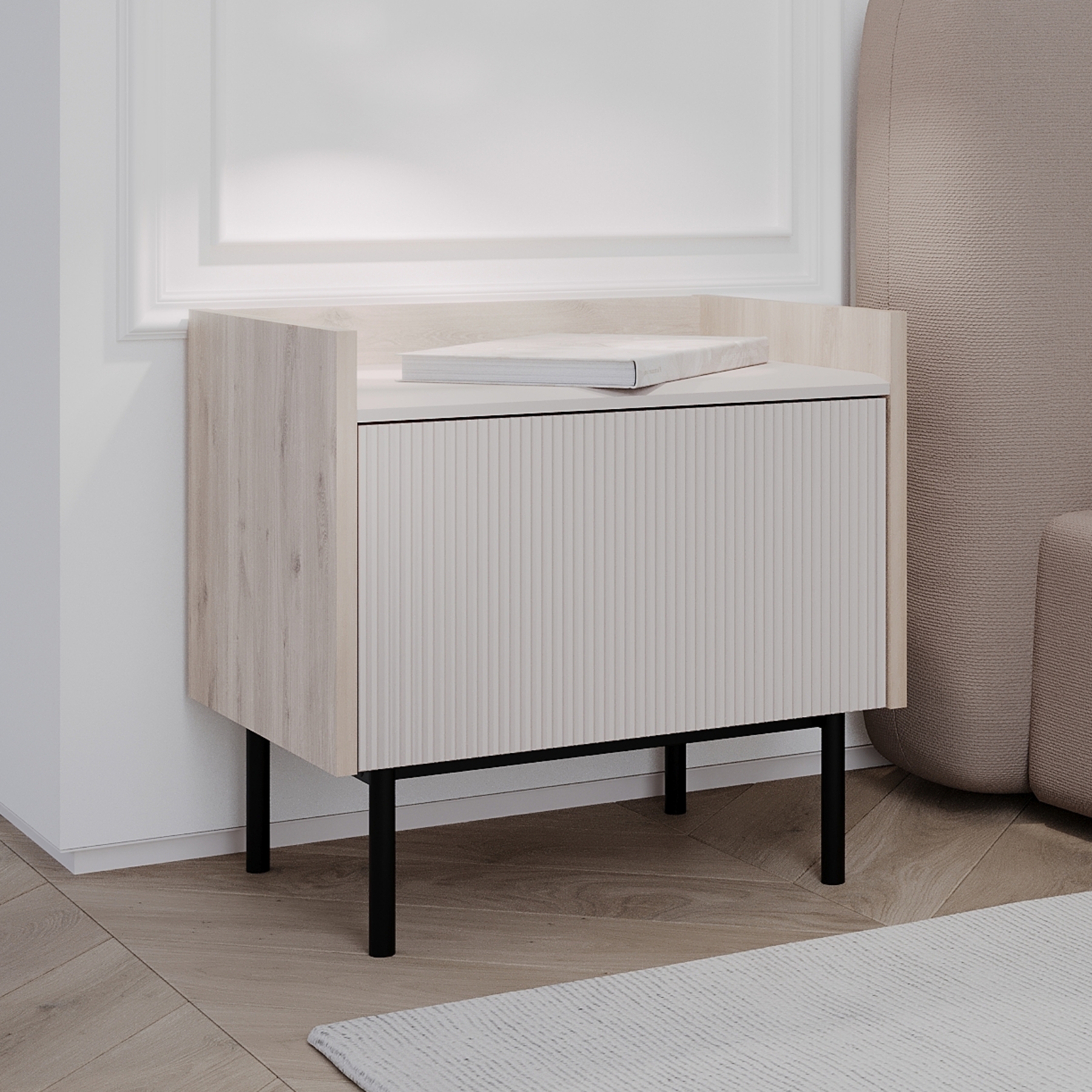 Изображение товара Тумба прикроватная Egregor Наоми 50x48.2x36.5 см с ящиком и закрытой системой