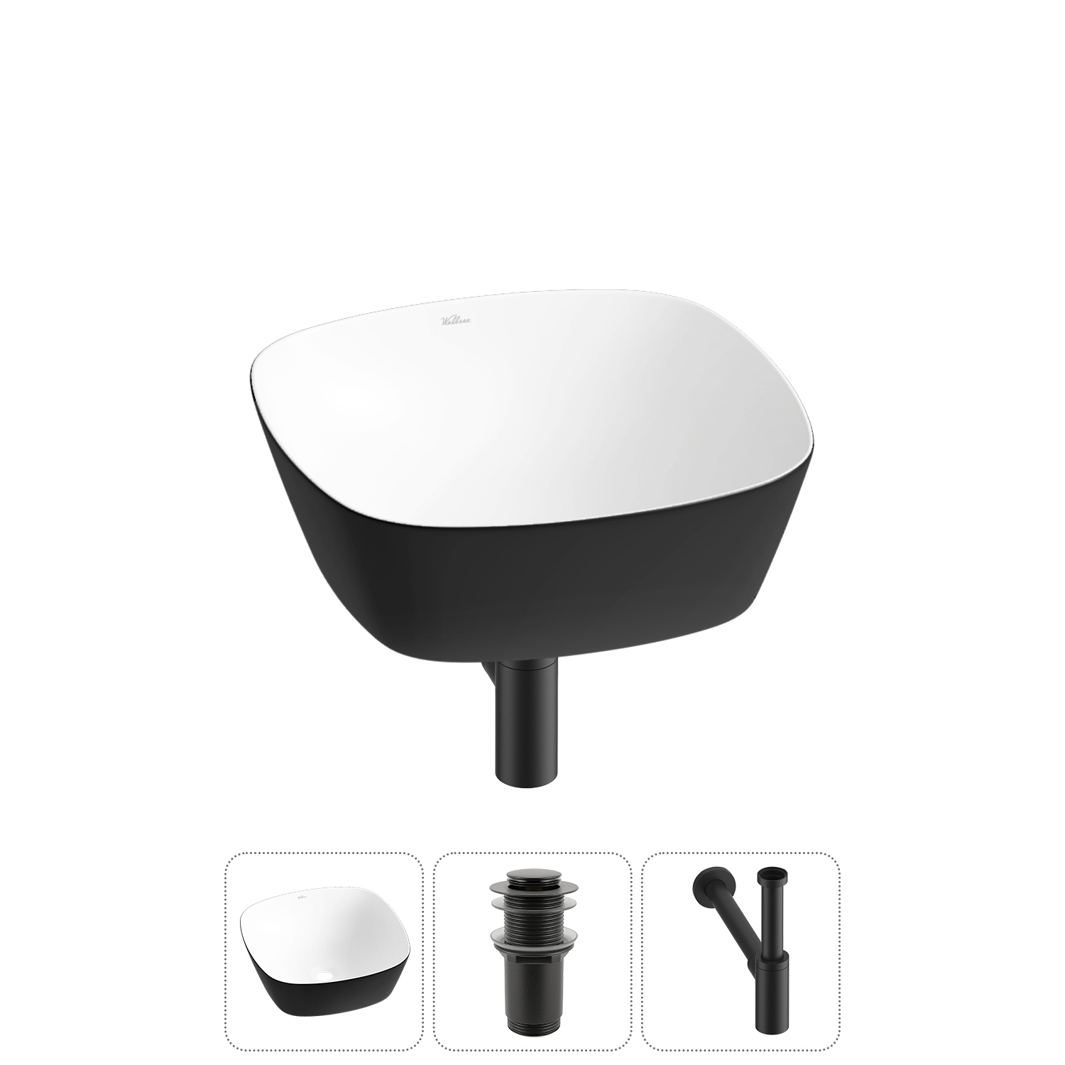 Изображение товара Раковина Wellsee Ground Breaking 20212177R 40см матовая черная