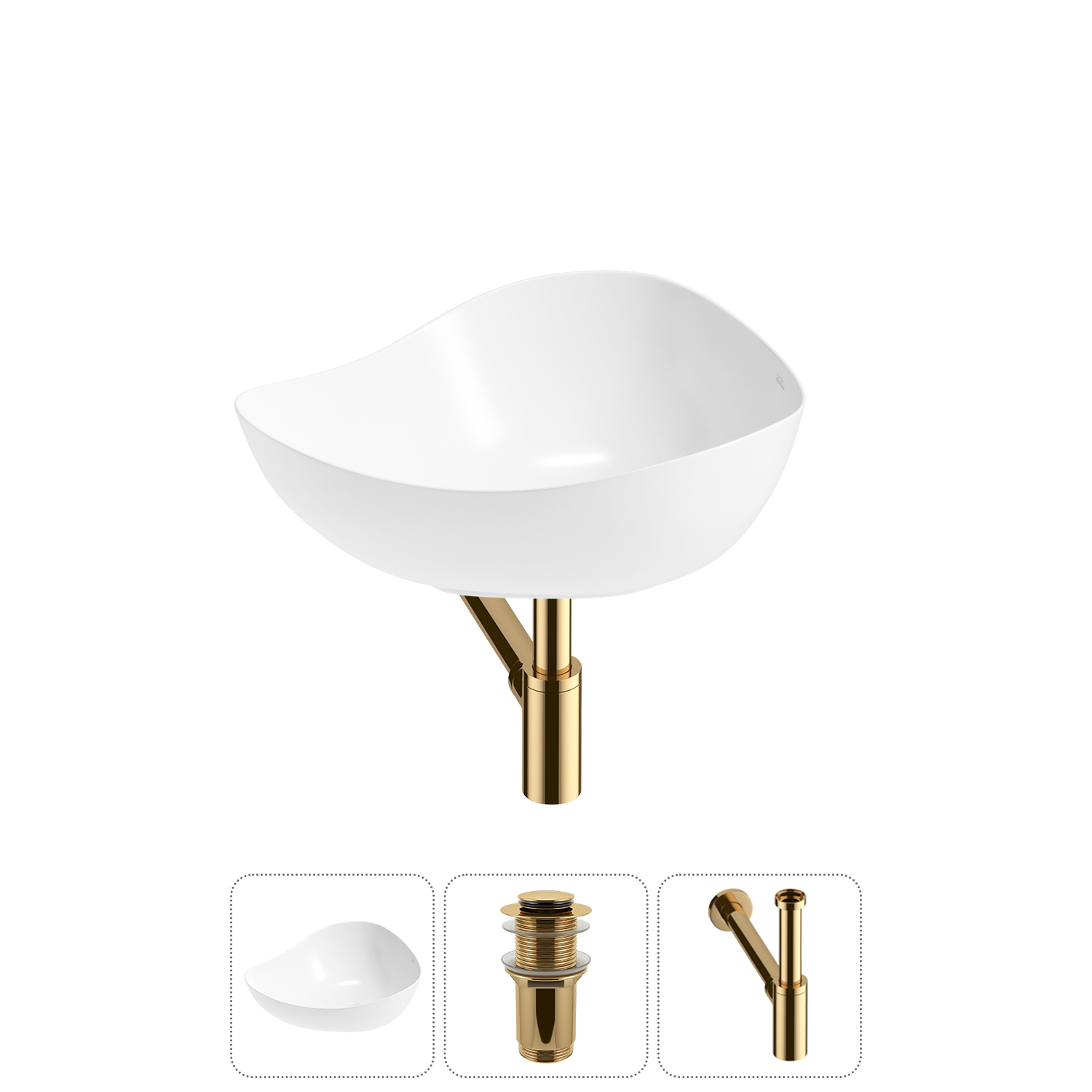 Изображение товара Раковина Wellsee Nexus Flex 20214025R 50см с сифоном в белом цвете