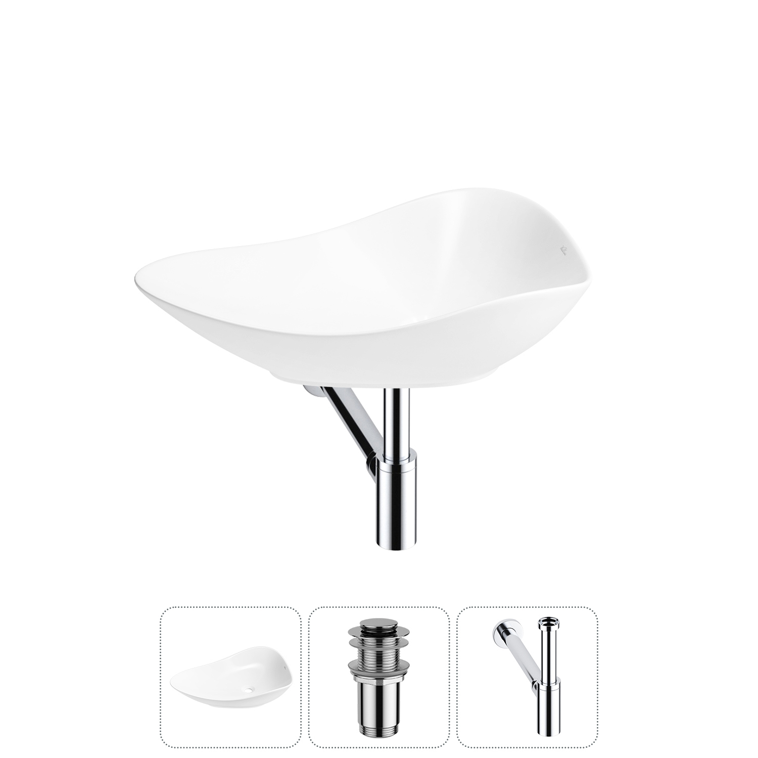 Изображение товара Раковина Wellsee nexus flex 20214035R 60см цвет раковина 3 в 1: д/к, сифон