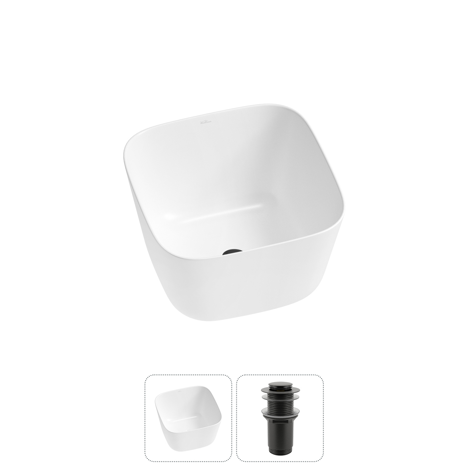 Изображение товара Раковина Wellsee Fontenay Paris 20214044R 37 см глянцевая белая