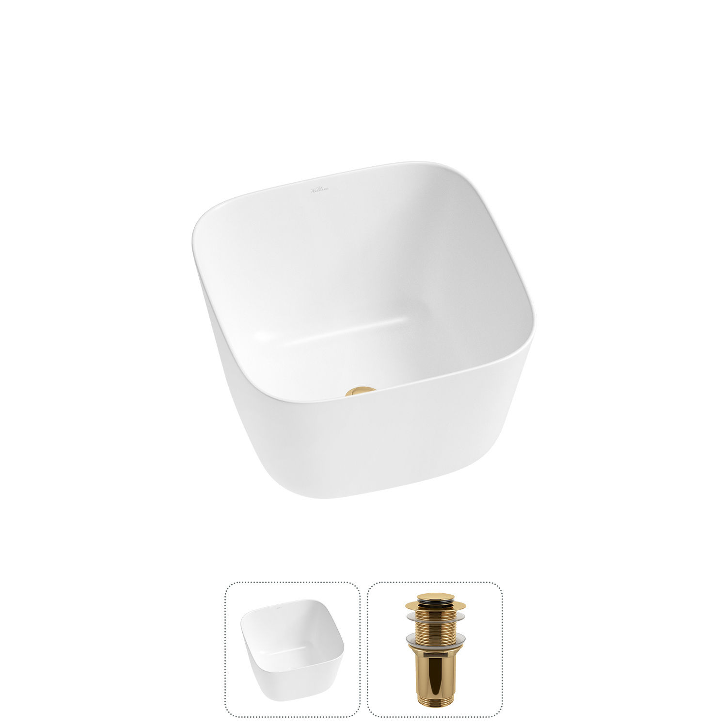 Изображение товара Раковина Wellsee fontenay paris 20214045R 37см цвет раковина 2 в 1: д/к