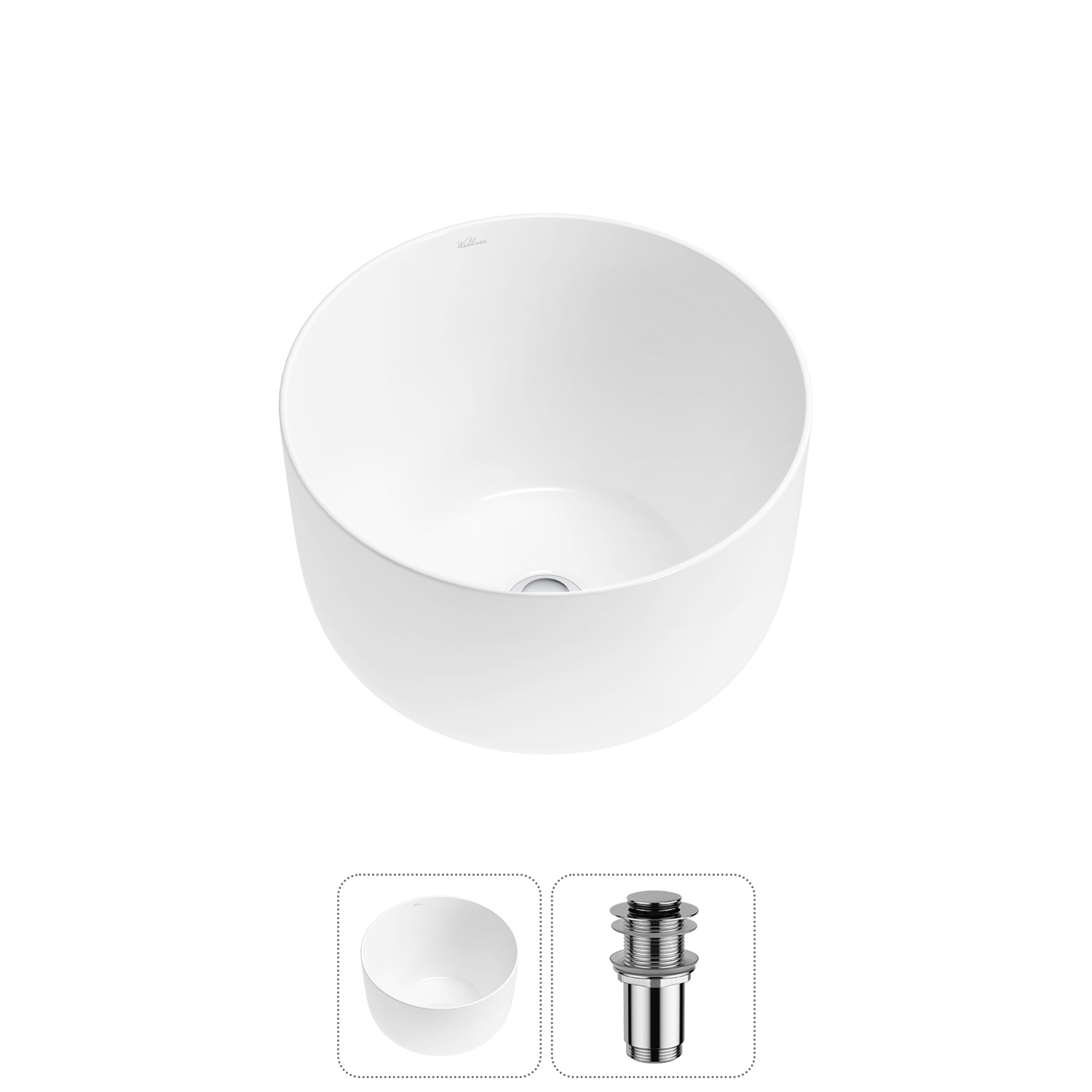 Изображение товара Раковина Wellsee Fontenay Paris 39 см 2 в 1 керамика белая глянцевая