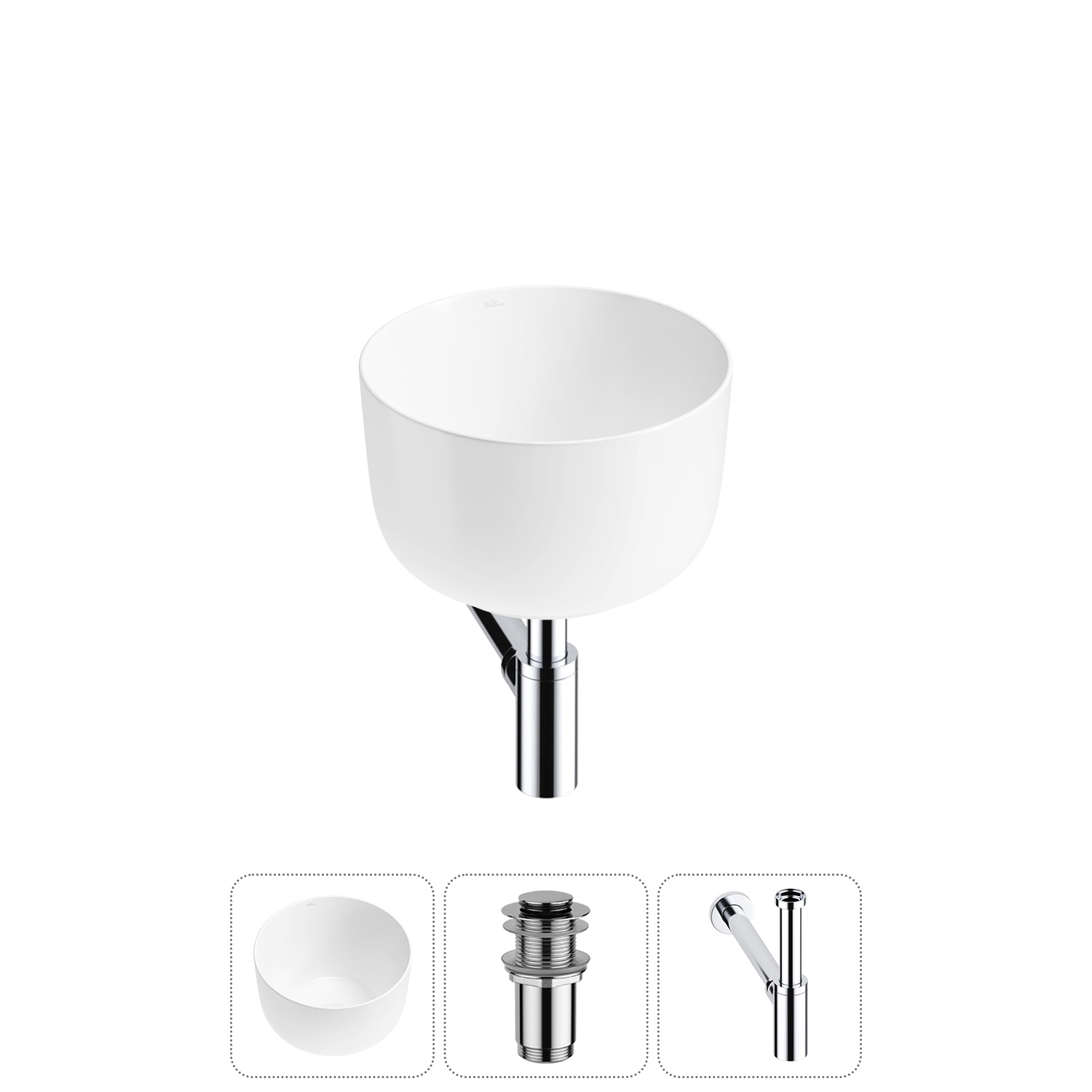 Изображение товара Раковина Wellsee Fontenay Paris 39 см 3 в 1 для ванной комнаты