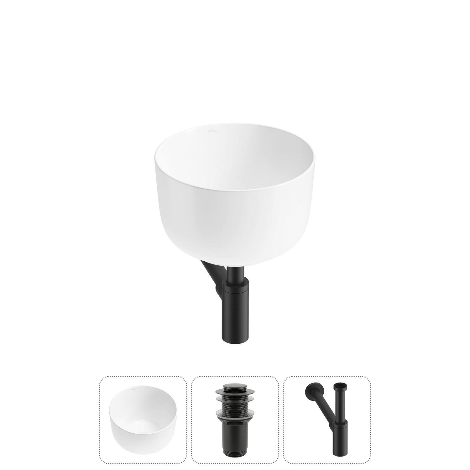 Изображение товара Раковина Wellsee Fontenay Paris 39 см 3 в 1 с сифоном и донным клапаном