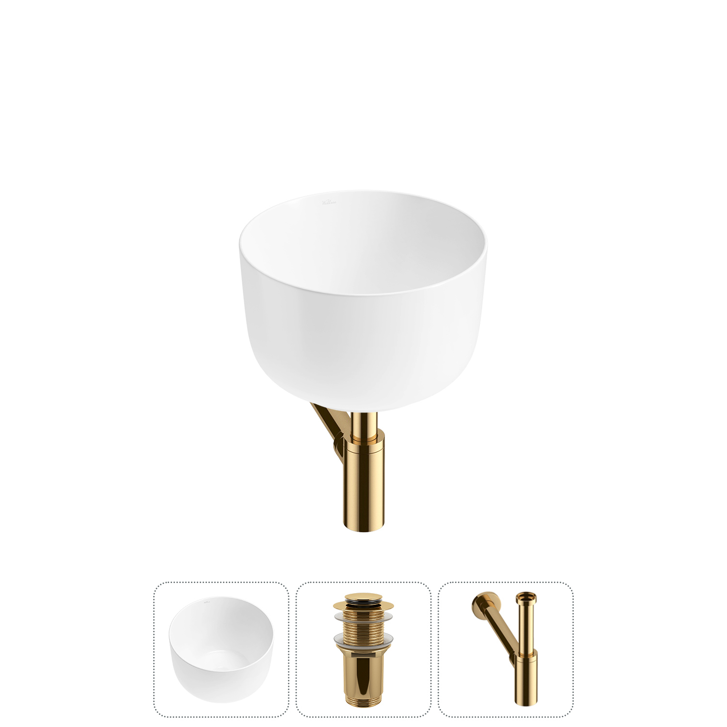 Изображение товара Раковина Wellsee Fontenay Paris 20214061R 39см с сифоном и донным клапаном белая