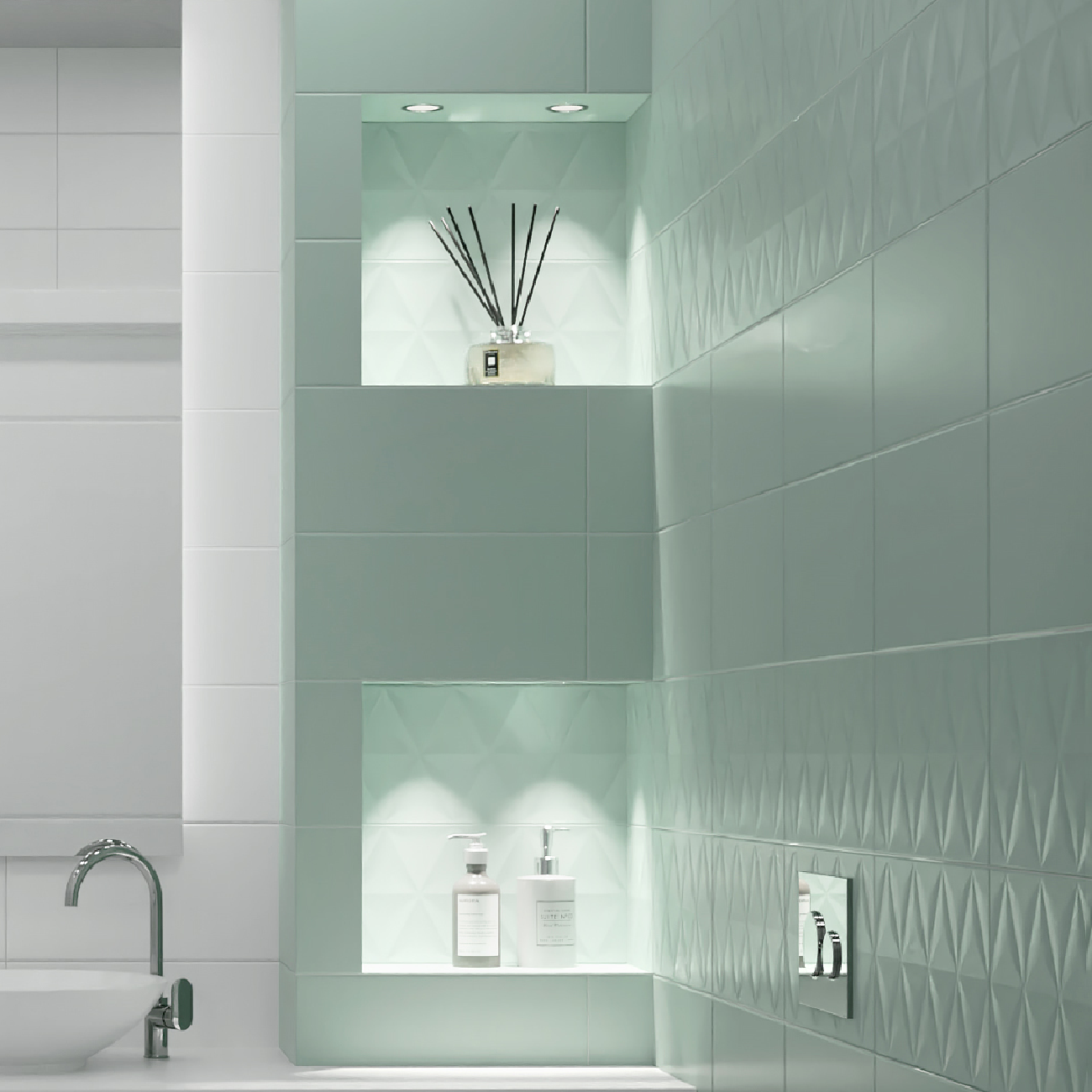 Изображение товара Настенная плитка KREAFORTA Mersey MonoR 20x40 см 1.62 м² матовая цвет мятный