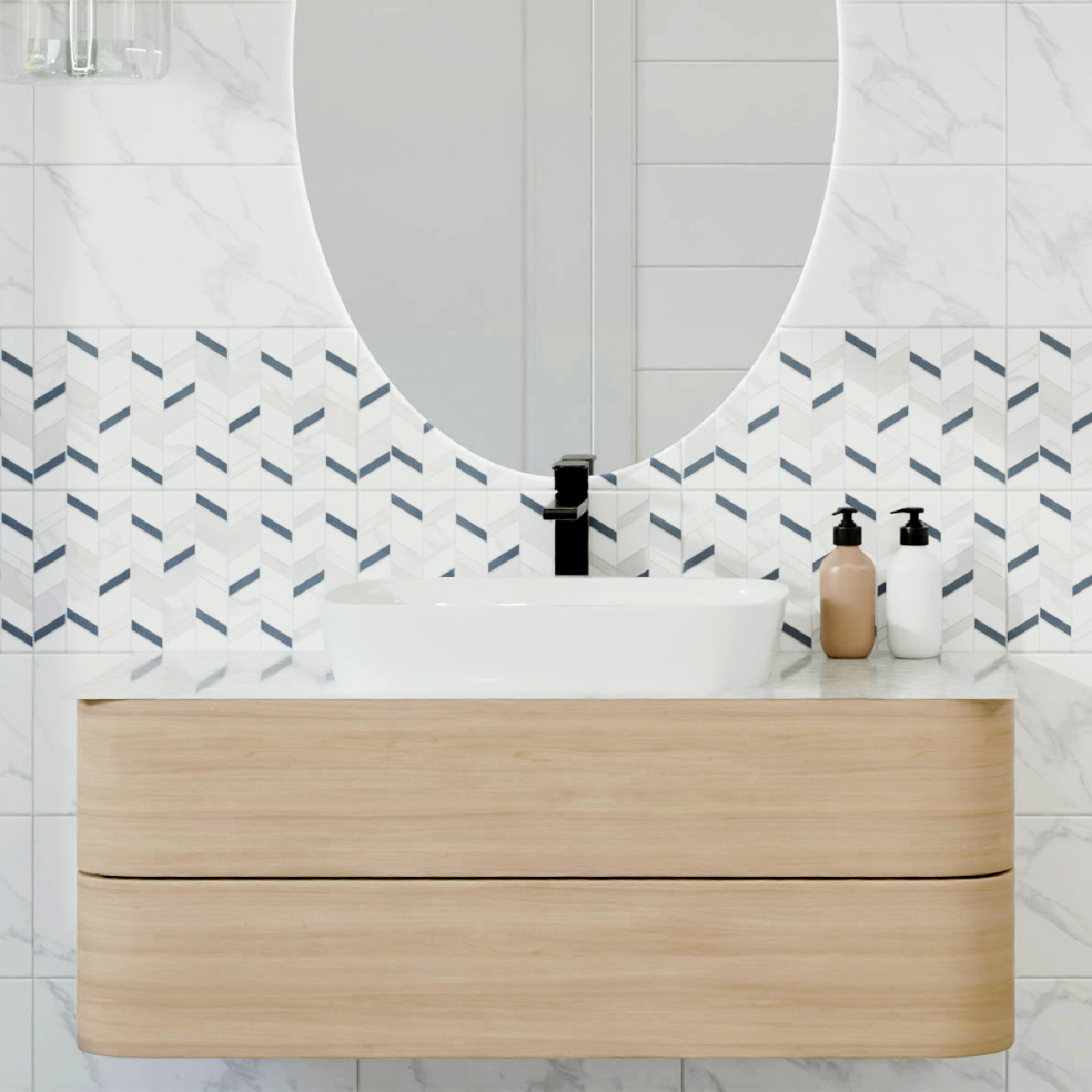 Изображение товара Настенная плитка KREAFORTA Mersey Denim 20x40 см матовая для ванной комнаты