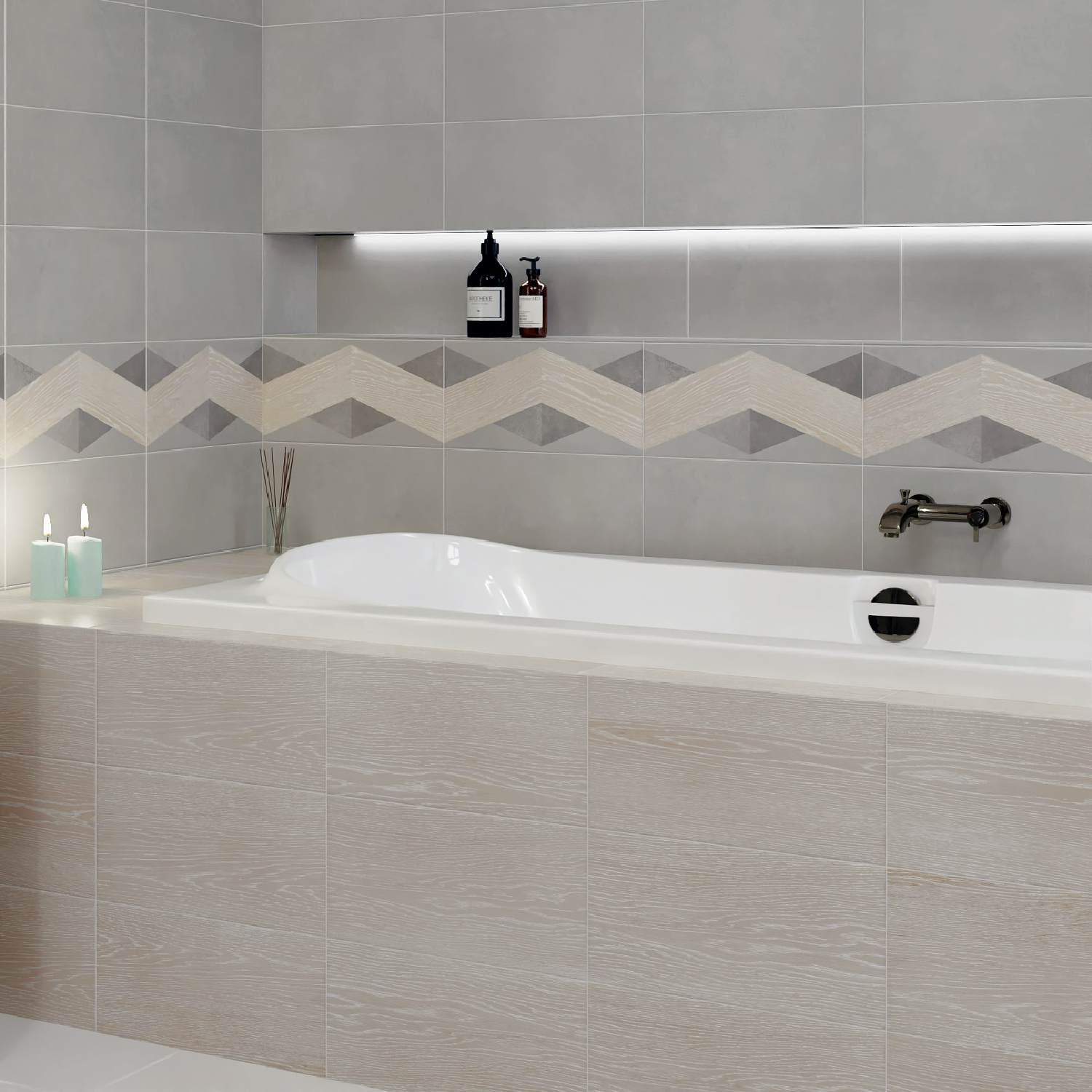 Изображение товара Настенная плитка KREAFORTA Mersey Wood 20x40 см бежевый матовая для ванной