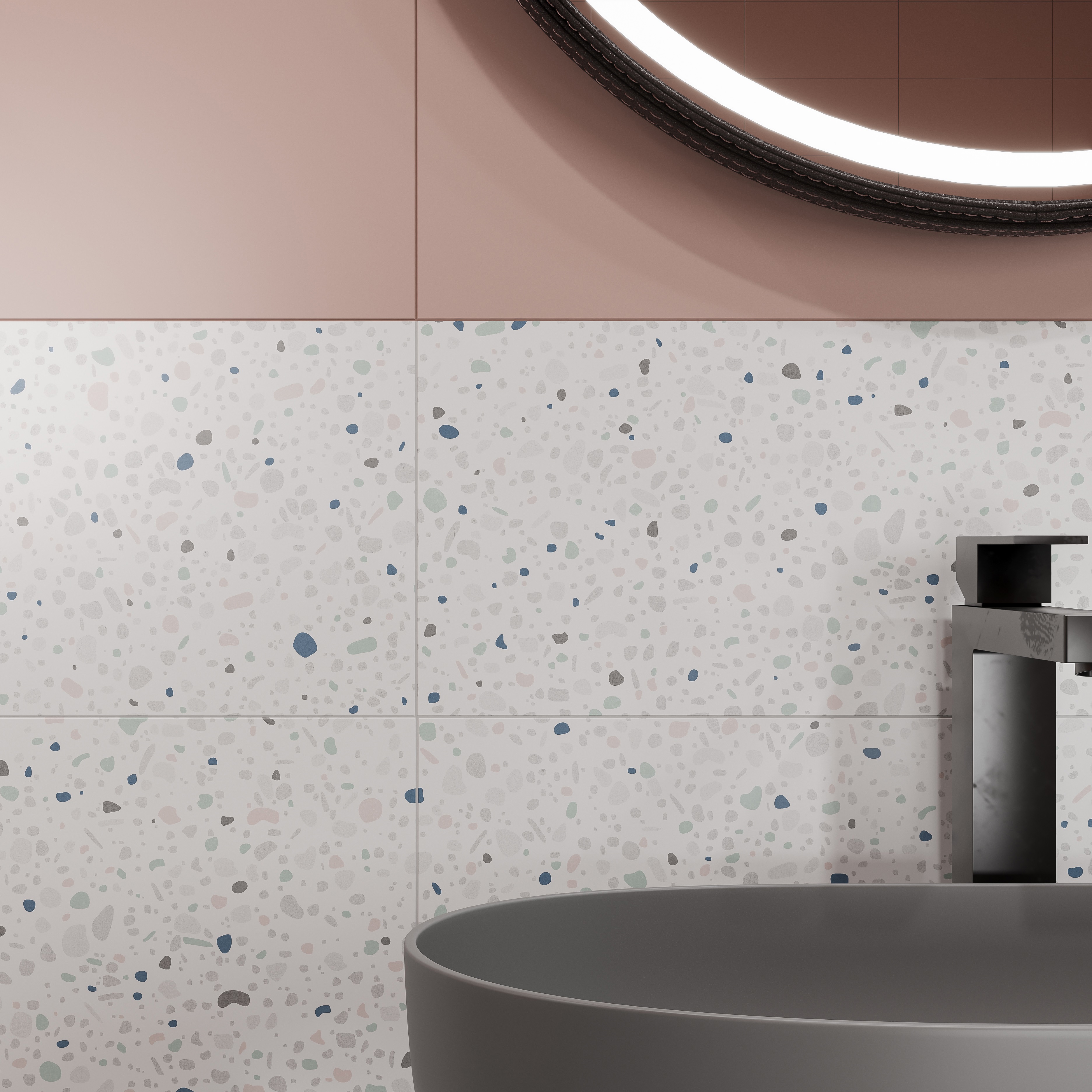 Изображение товара Настенная плитка KREAFORTA Mersey Terrazzo 20x40 см 1.62 м² матовая цвет разноцветный