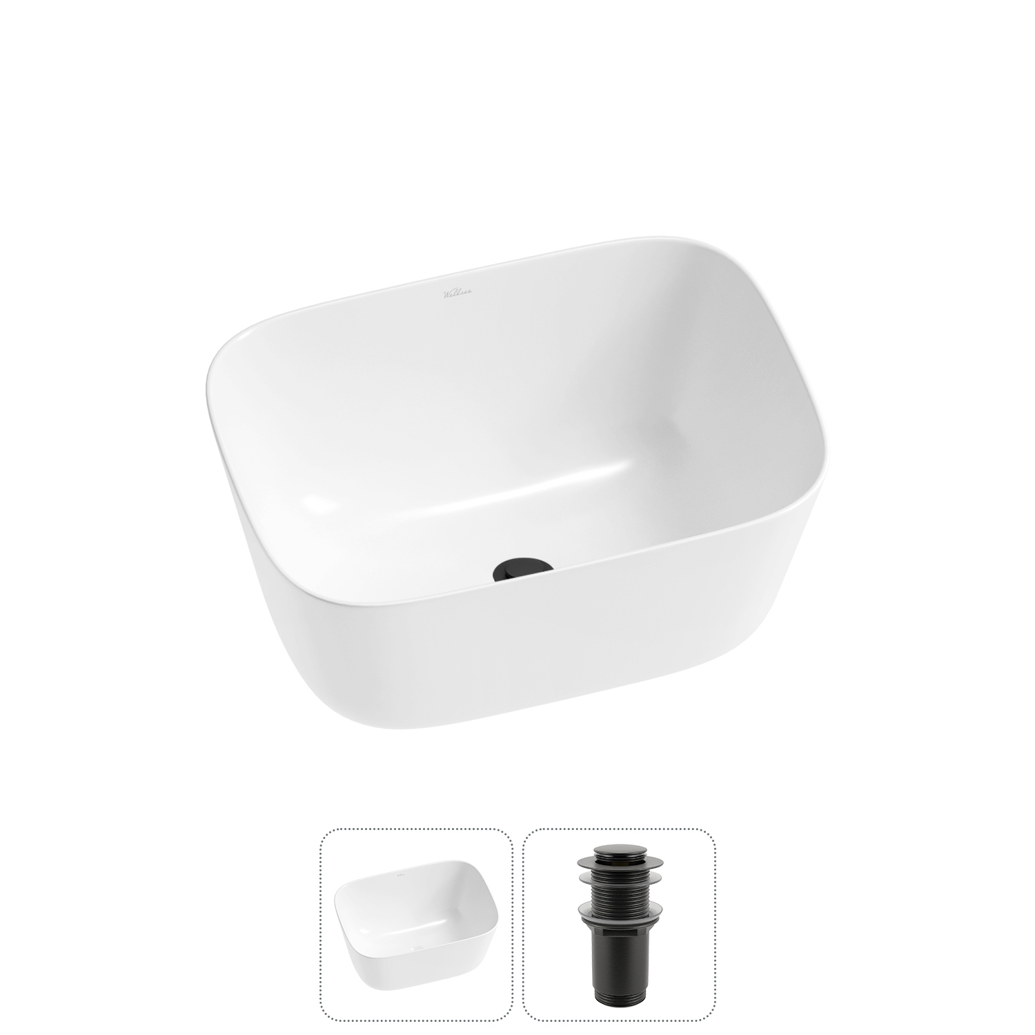 Изображение товара Раковина Wellsee Fontenay Paris 45 см белая с донным клапаном стильное решение