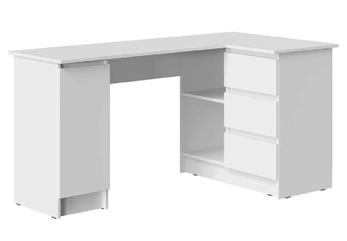 Изображение товара Угловой письменный стол МК Стиль Лайт 139x77x84 см с ящиками белый