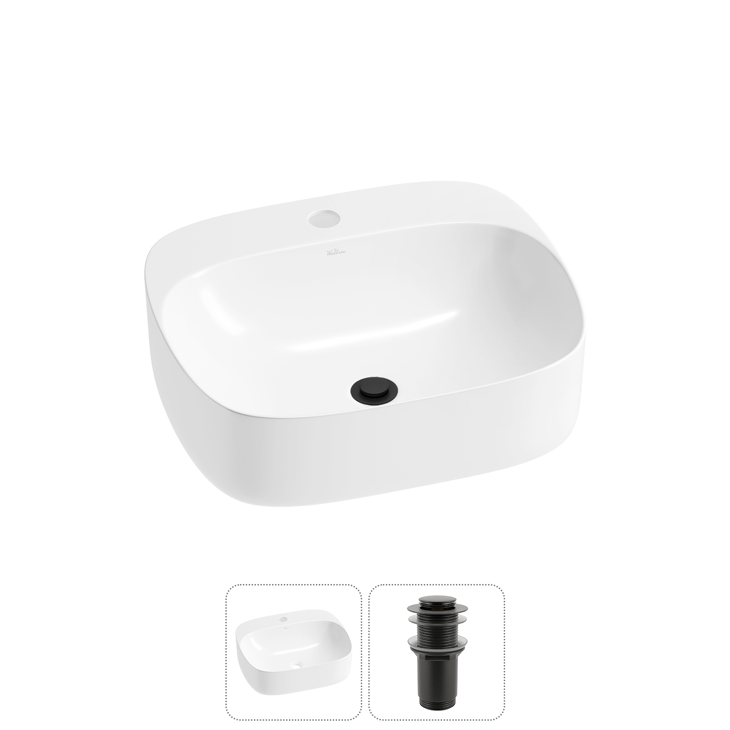 Изображение товара Раковина Wellsee ideal 20214096R 50 см белая глянцевая керамика для ванной комнаты