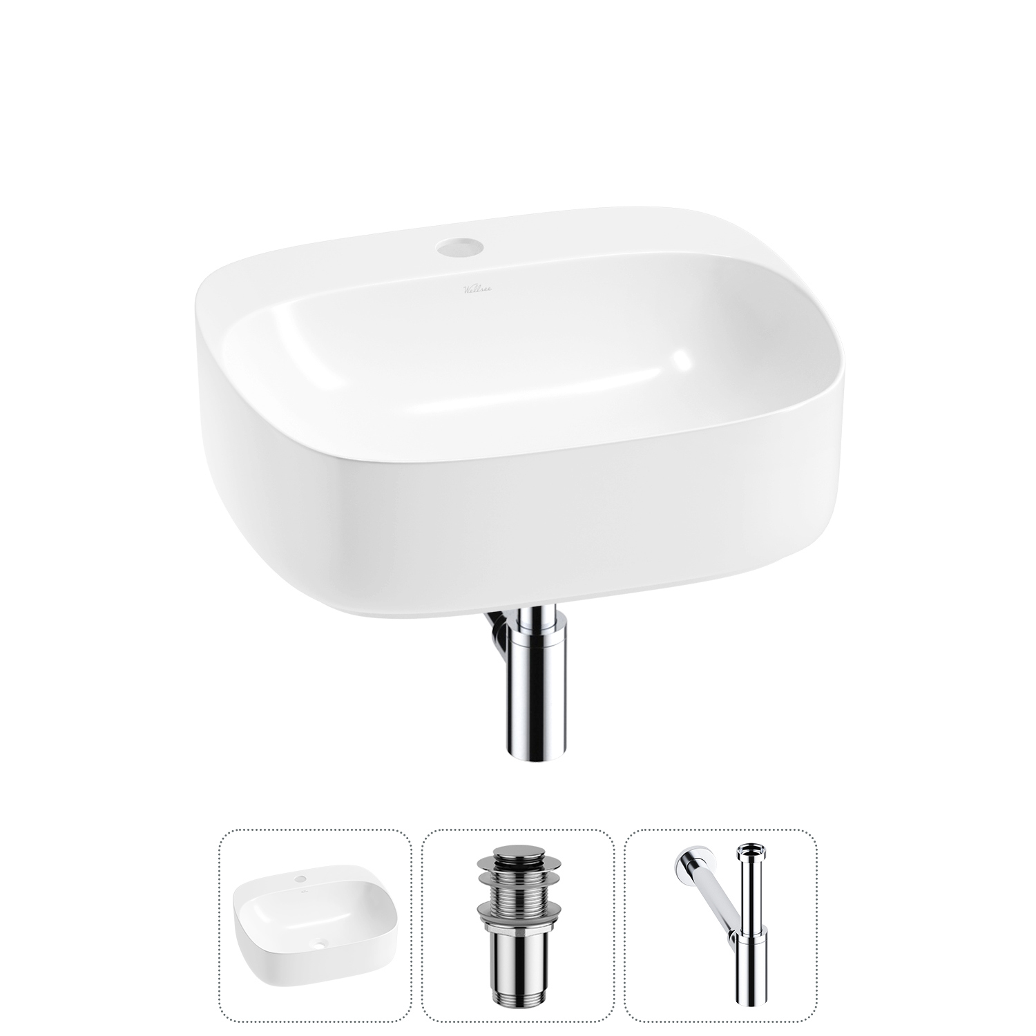 Изображение товара Раковина Wellsee ideal 20214099R 50см цвет раковина 3 в 1: д/к, сифон