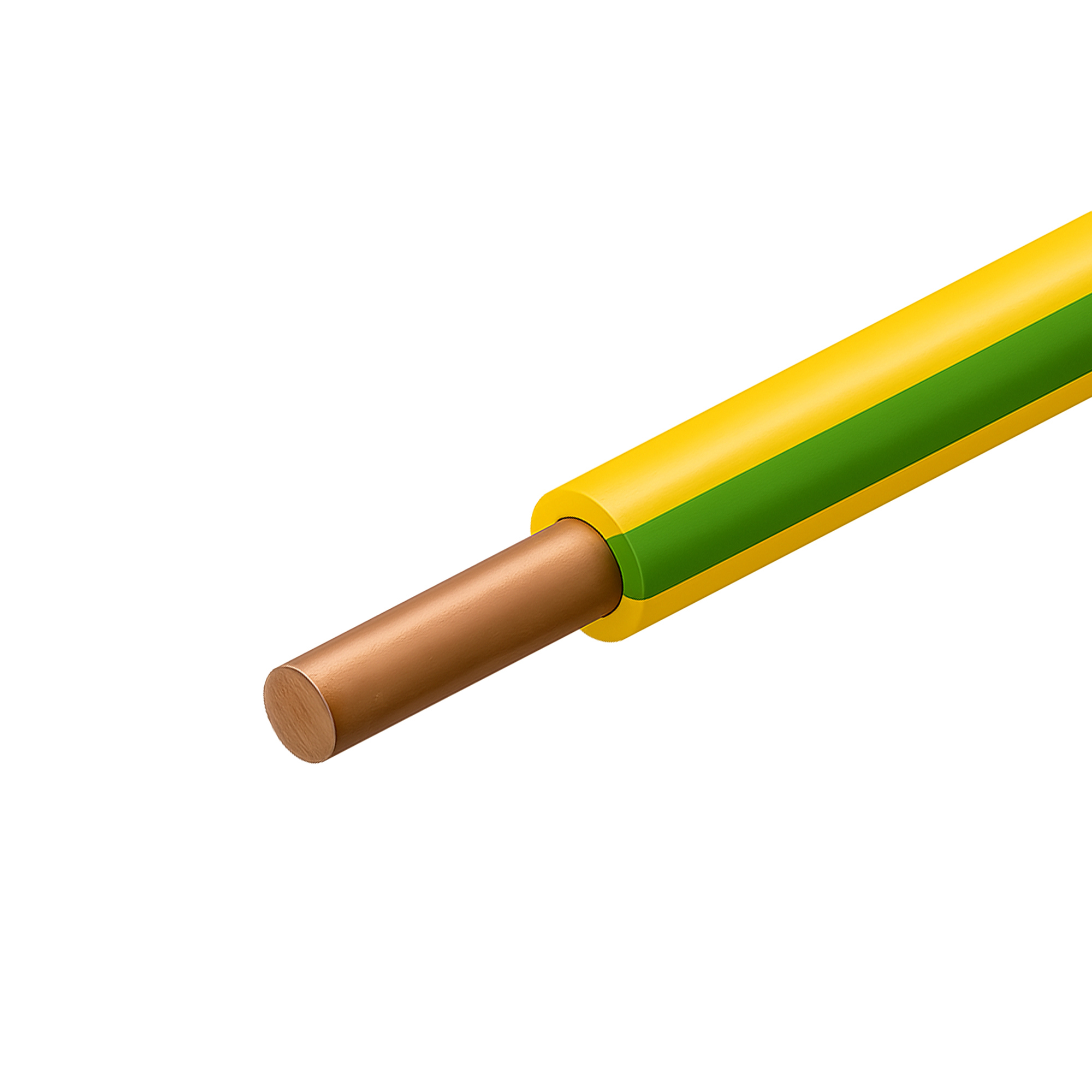 Изображение товара Провод ПуВнг LS 1x6 на отрез цвет желто-зеленый