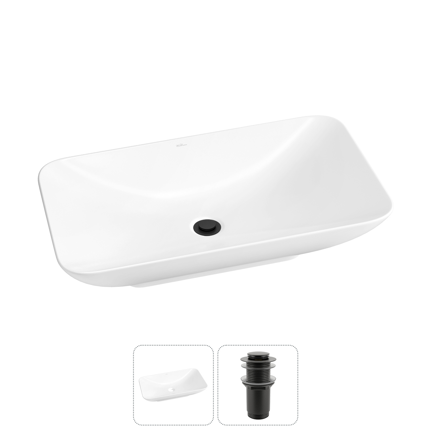 Изображение товара Раковина Wellsee demure 60см 2 в 1 керамическая белая польша