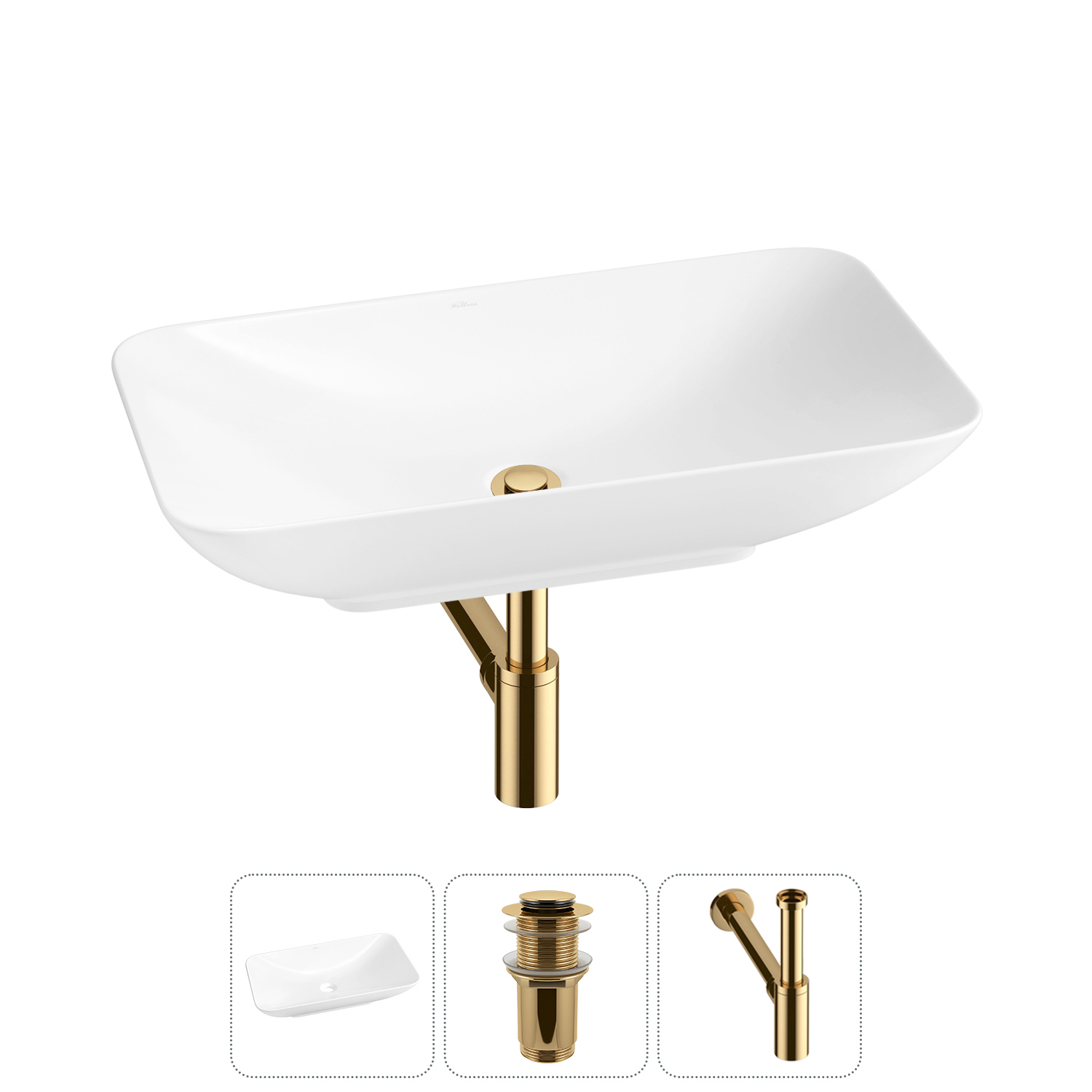 Изображение товара Раковина Wellsee demure 20214589R 60см цвет раковина 3 в 1: д/к, сифон