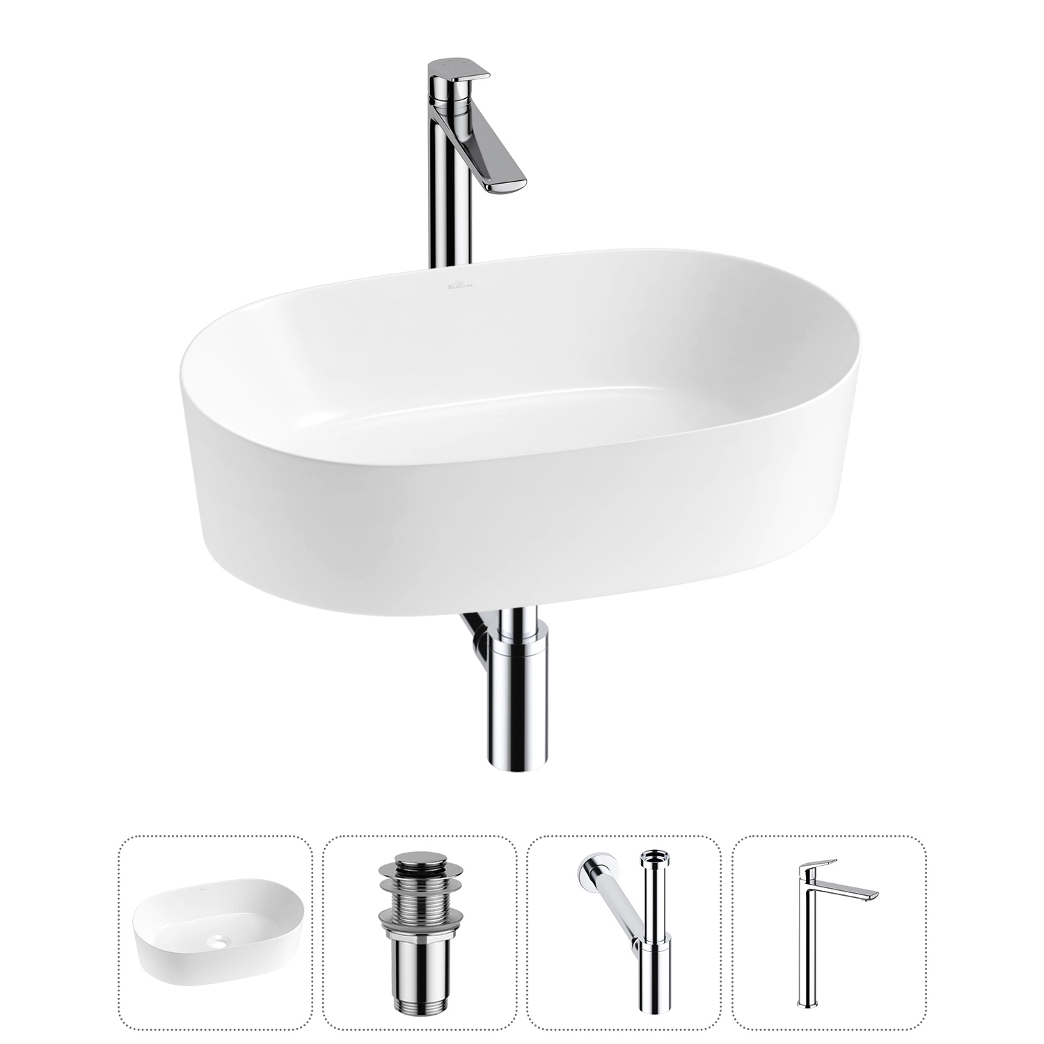 Изображение товара Раковина Wellsee saint-germain 20214995R 56 см комплект 4 в 1