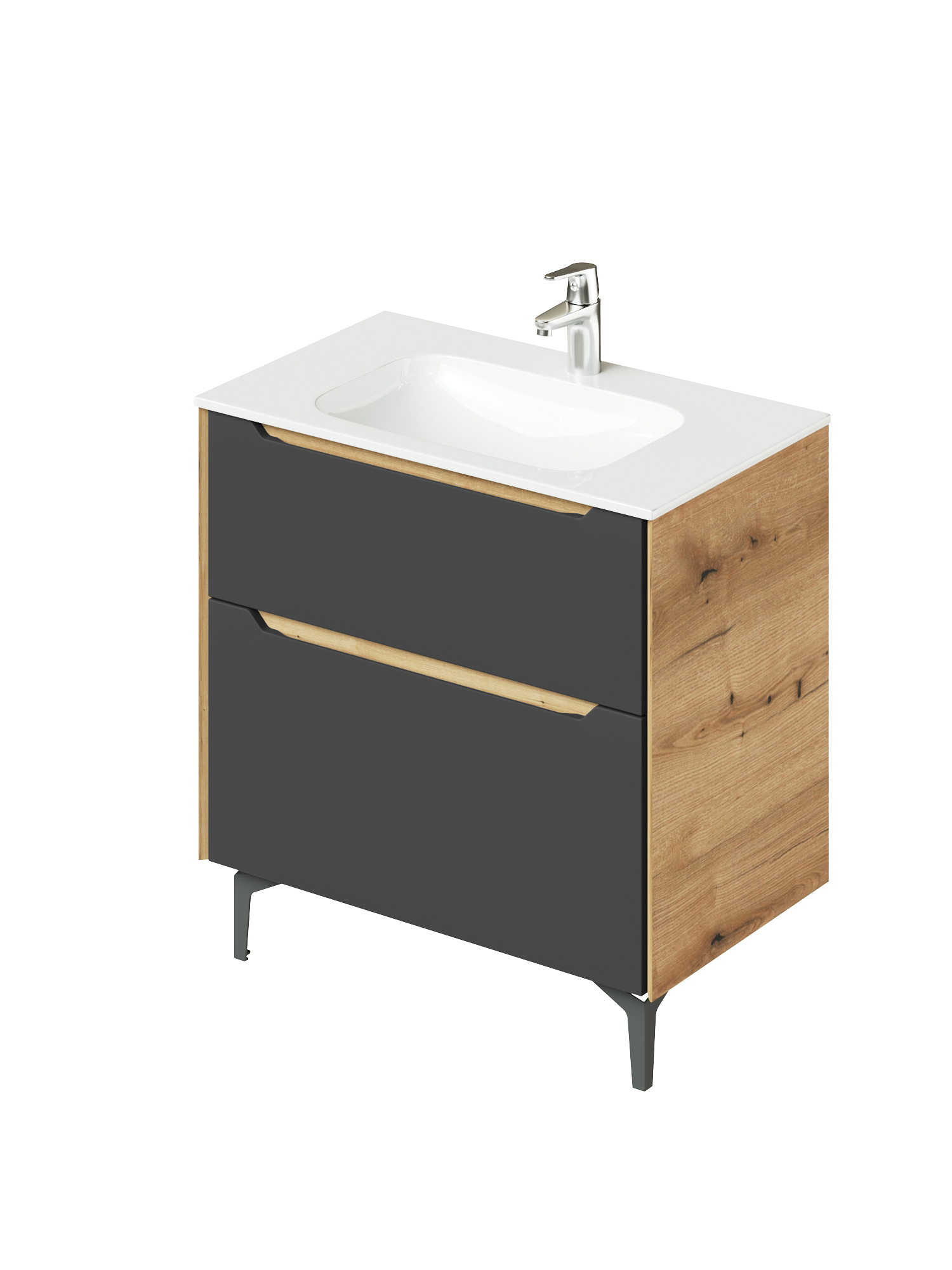 Изображение товара Тумба с раковиной в ванную Итана Nill 80 80.4x47.7x83.5 напольная графит