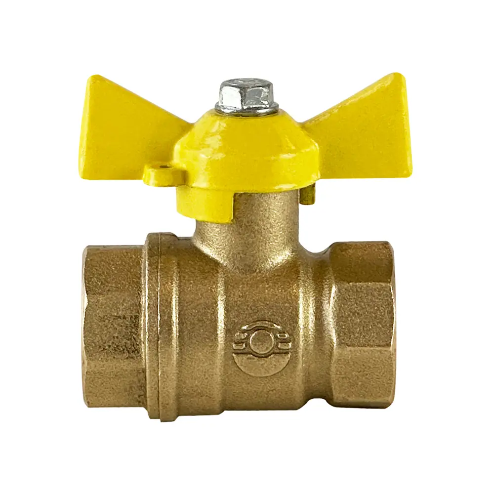 Кран шаровой для газа прямой Valfex DN15 PN40 1/2" ВР латунь ручка бабочка - 1
