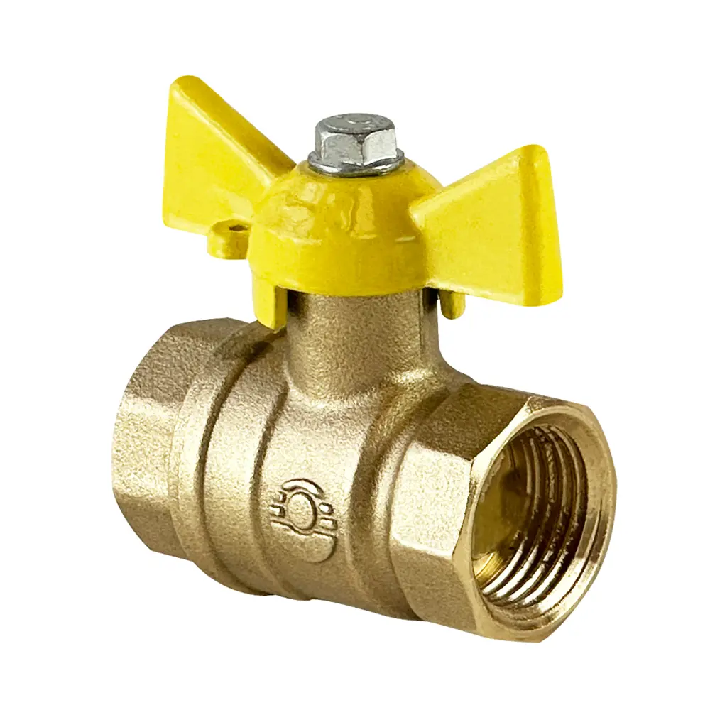 Кран шаровой для газа прямой Valfex DN15 PN40 1/2" ВР латунь ручка бабочка - 2
