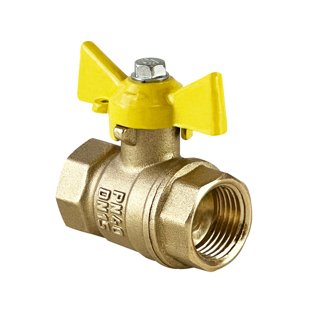 Изображение товара Кран шаровой для газа прямой Valfex DN15 PN40 1/2" ВР латунь ручка бабочка