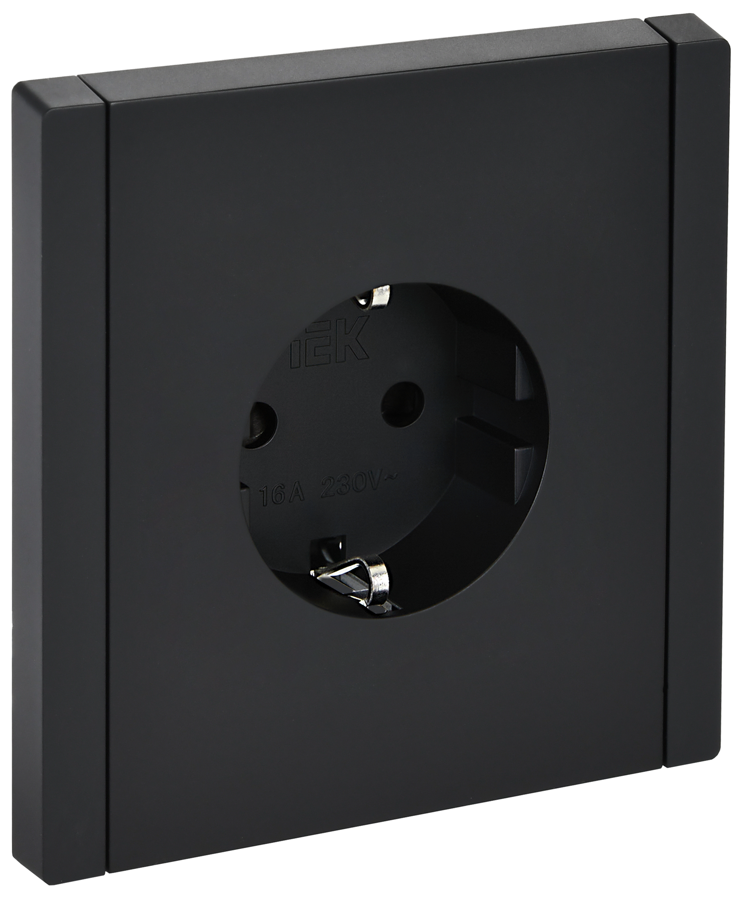 Изображение товара IEK Forte&Piano Розетка встраиваемая с заземлением черная IP20 без рамки